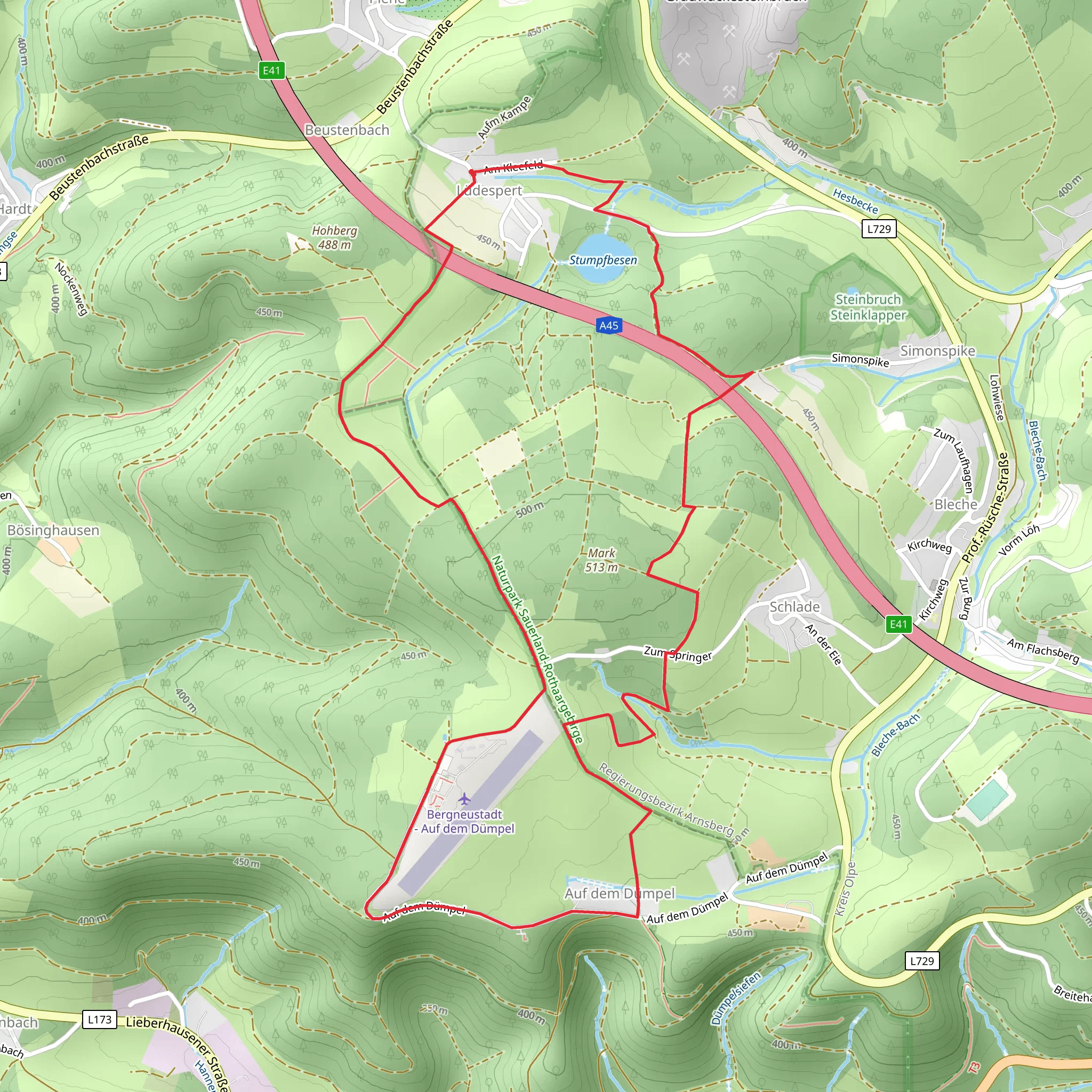 Drolshagen Rundweg mobile static map