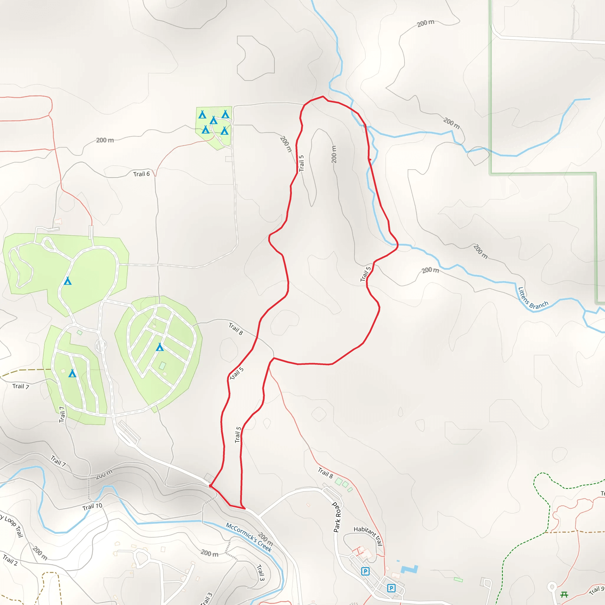 McCormick's Creek State Park - Trail 5 Loop mobile static map