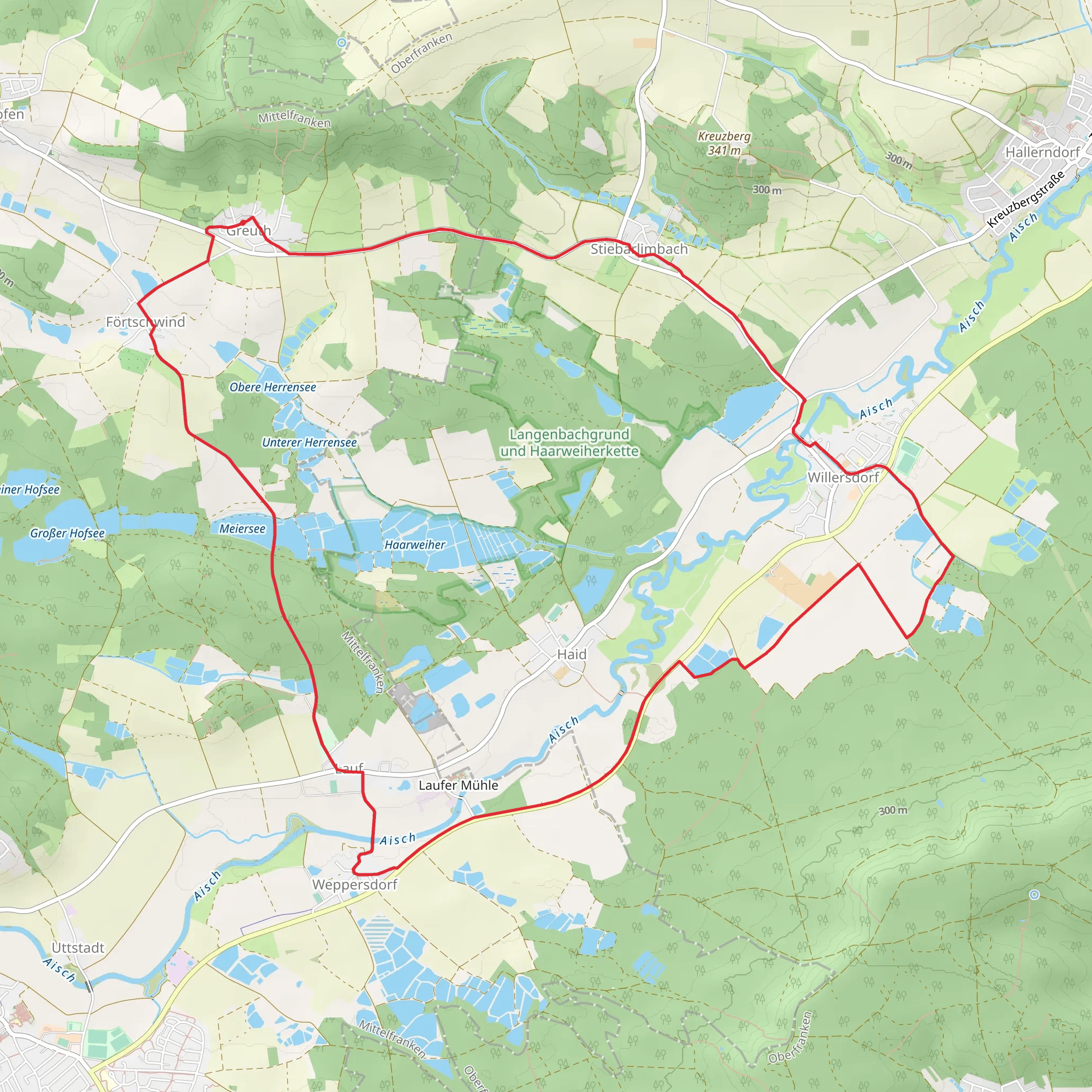 Langenbachgrund und Harrweiherkette Loop mobile static map
