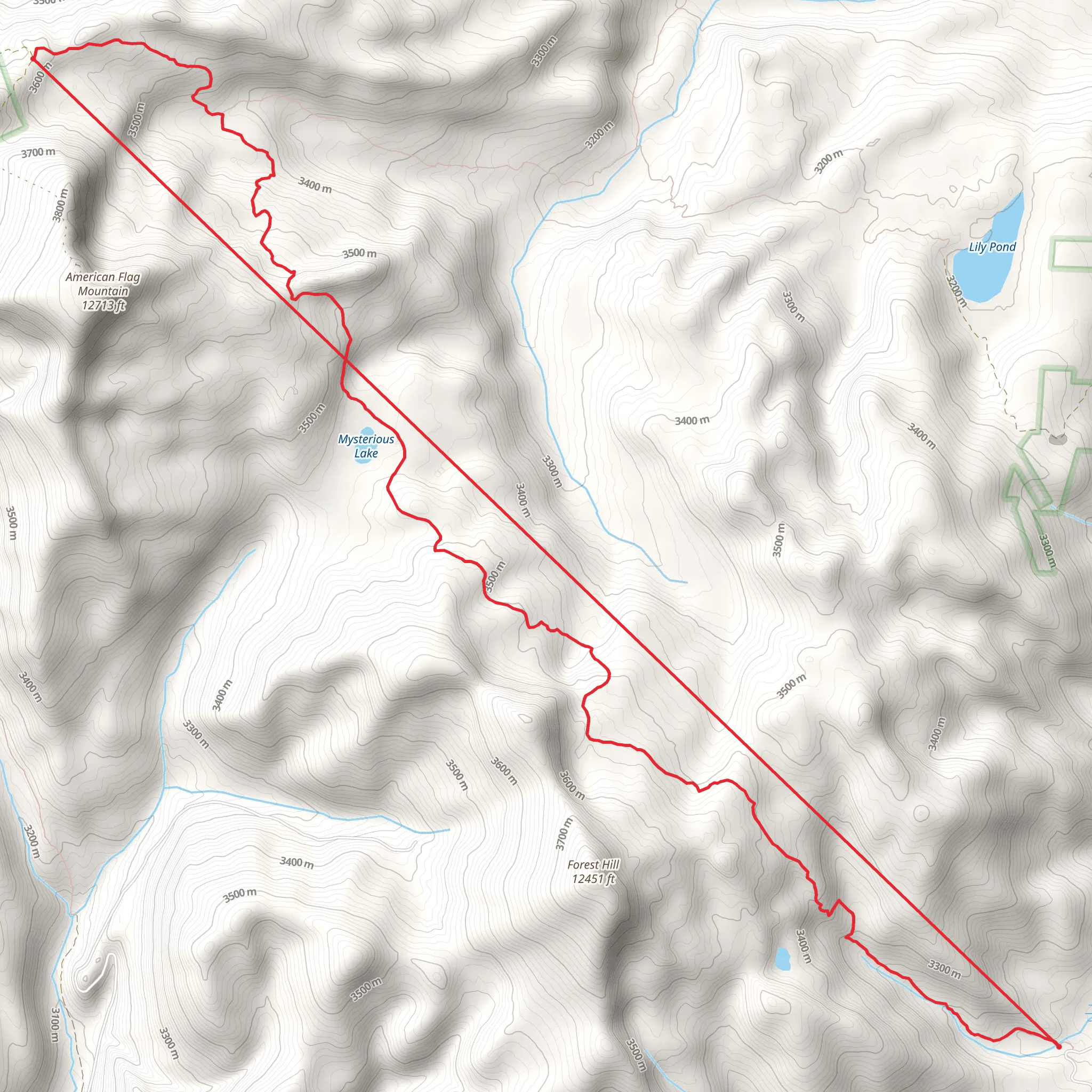 Mysterious Lake and Horsethief Lake mobile static map