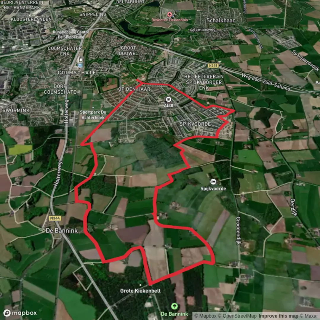 An image depicting the trail Salland and Sallandpad Loop and its surrounding area.