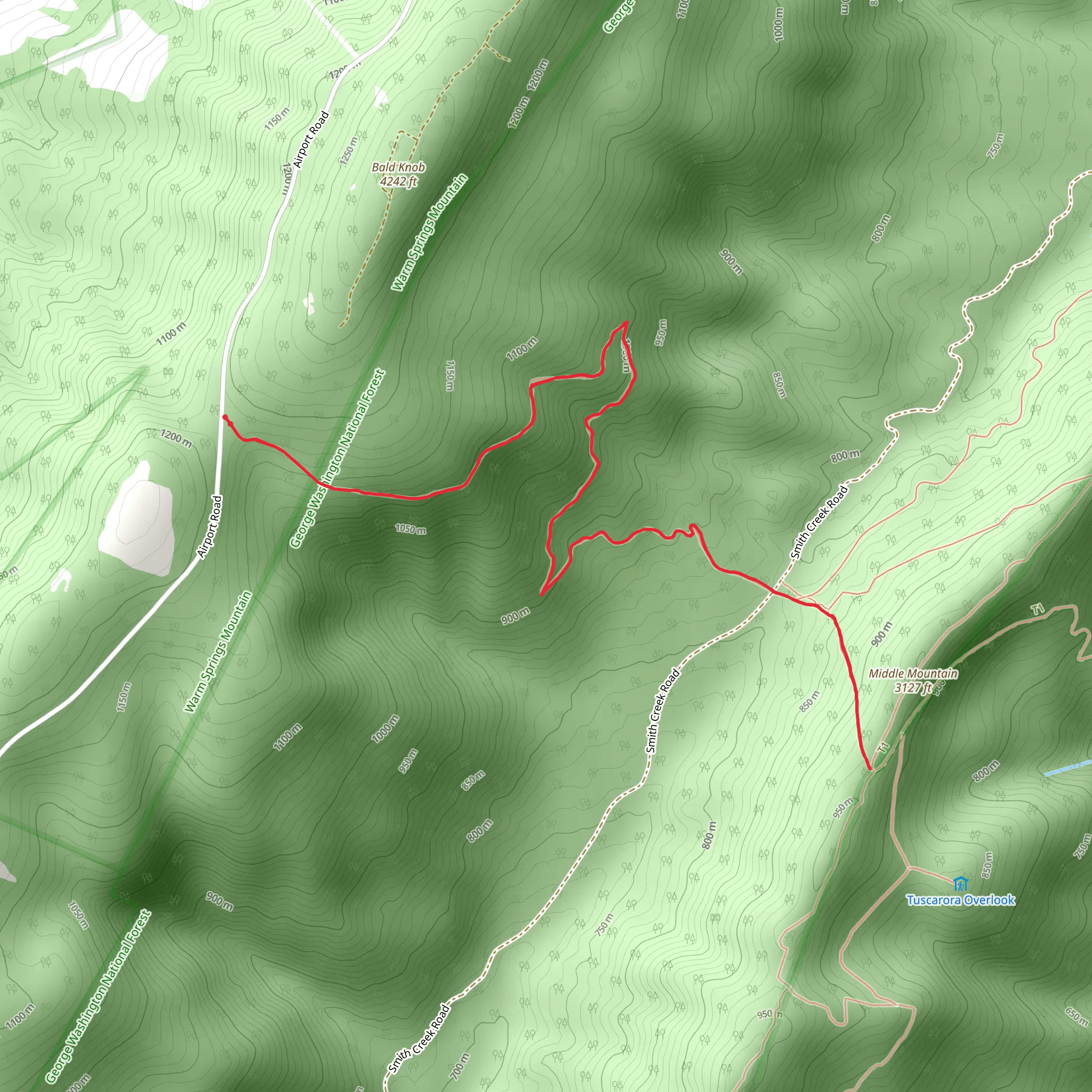 Sandy Gap Trail mobile static map