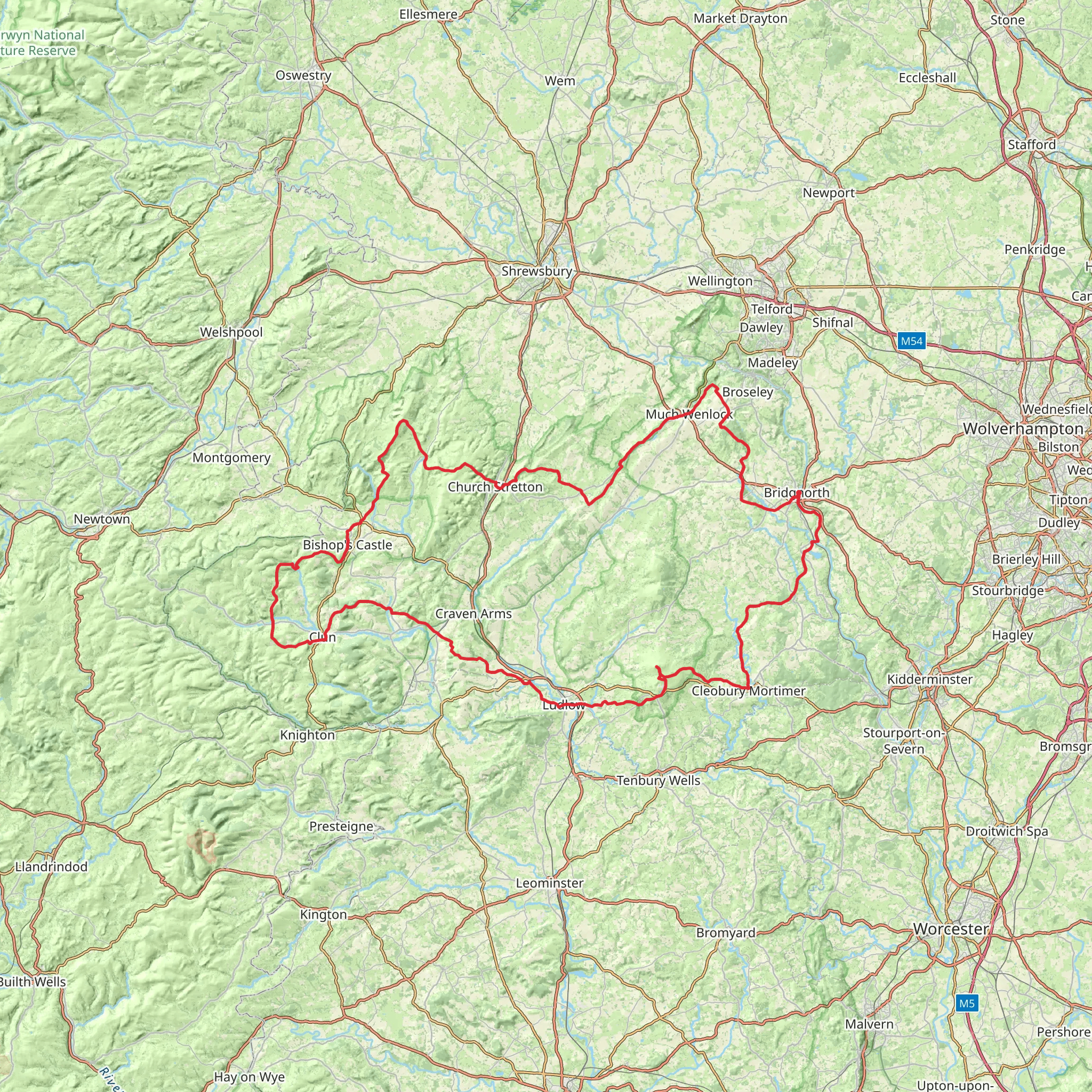 Shropshire Hills Loop mobile static map
