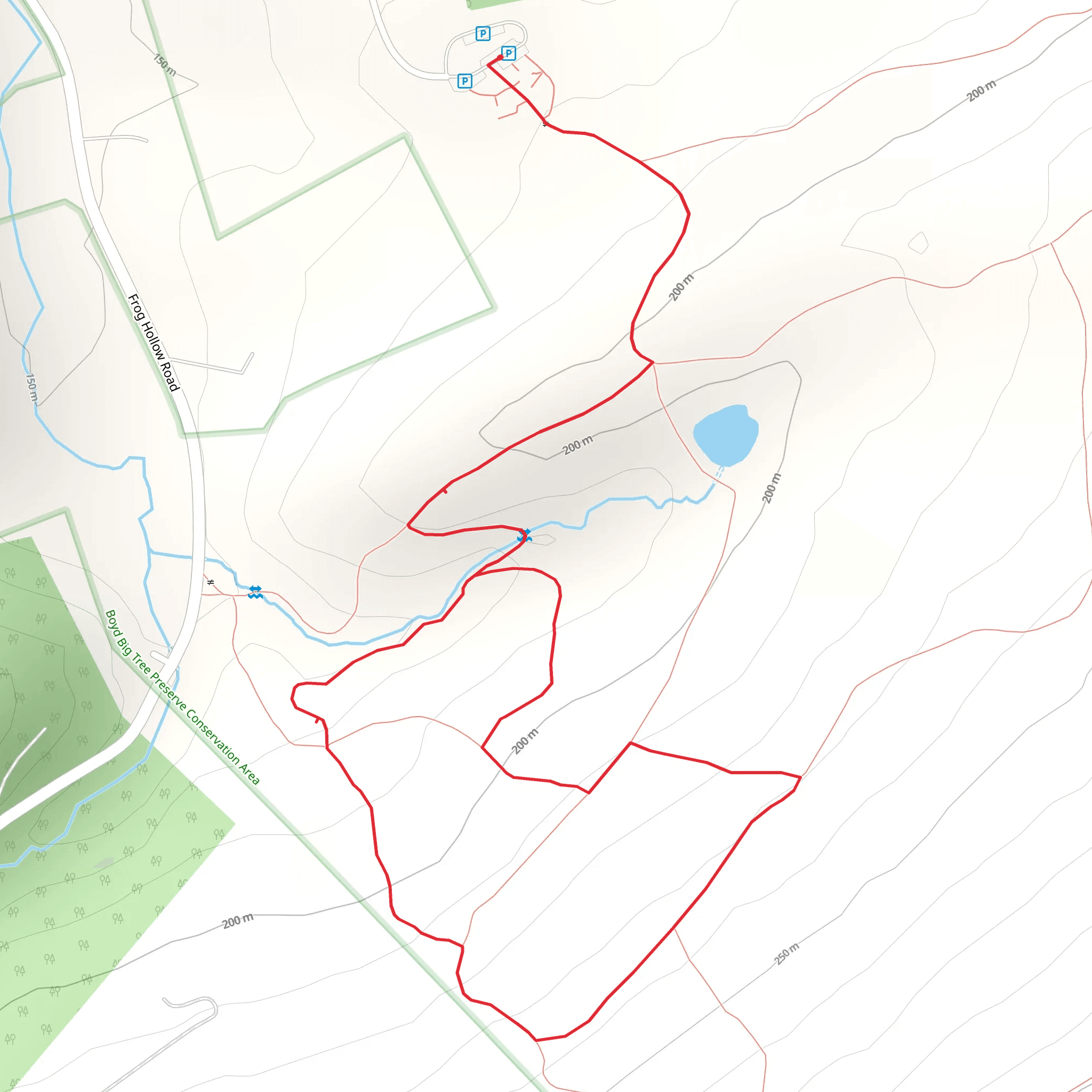 Creek Trail from Frog Hollow Road Loop mobile static map