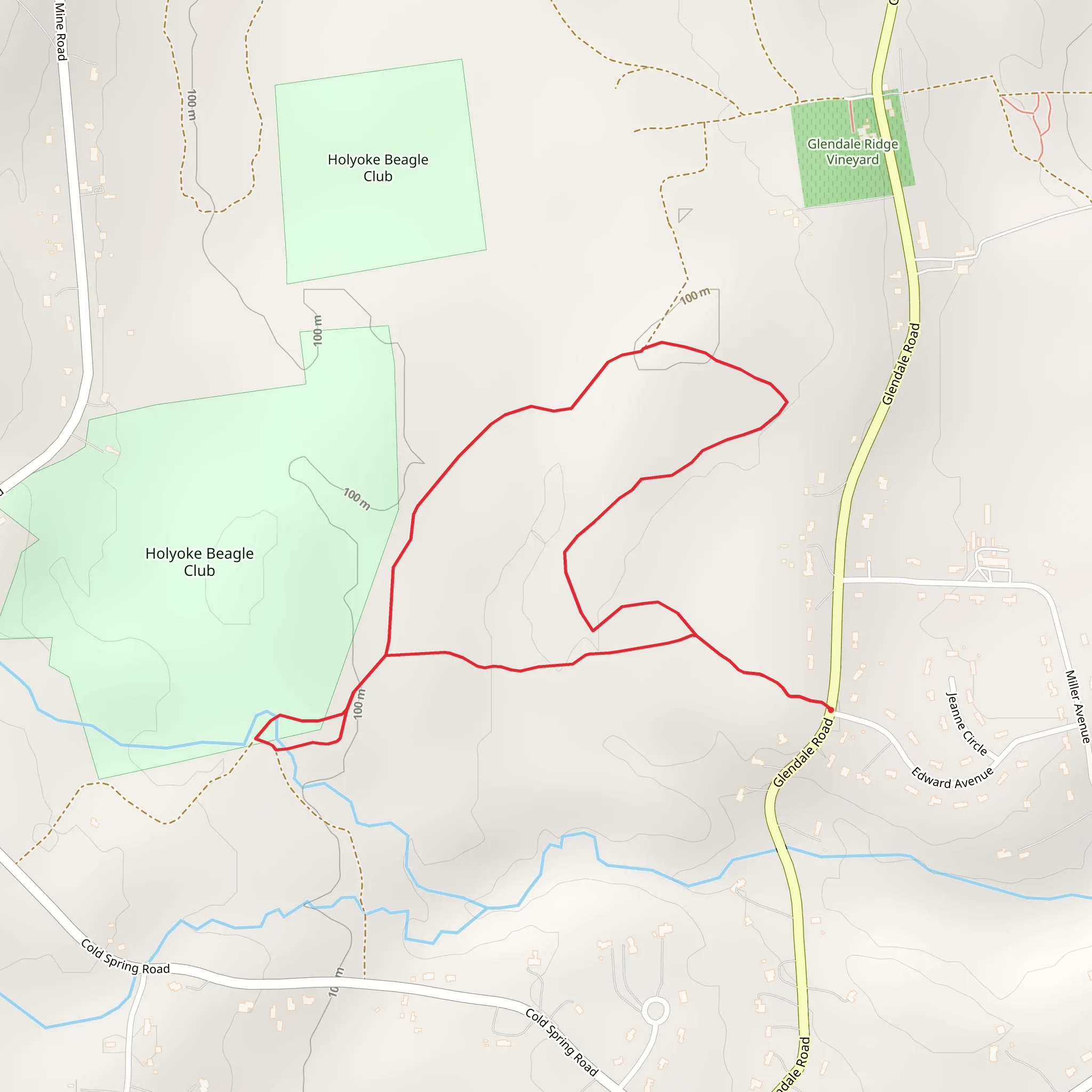 Holyoke Beagle Club Southern Loop mobile static map