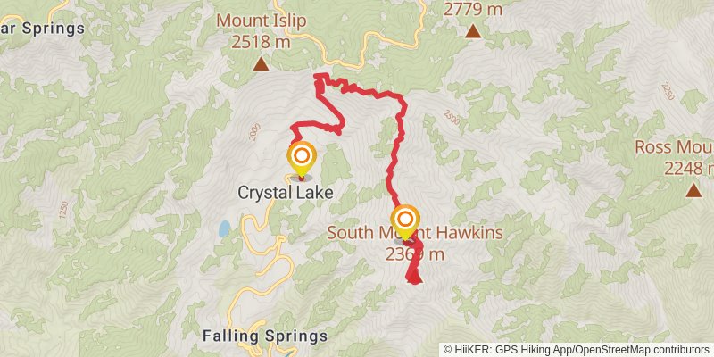 South Mount Hawkins Loop Trail stage 2 Map