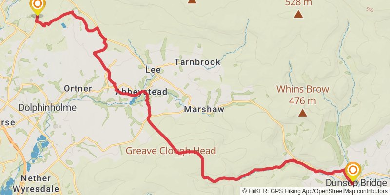 Pendle Witches Way stage 4 Map