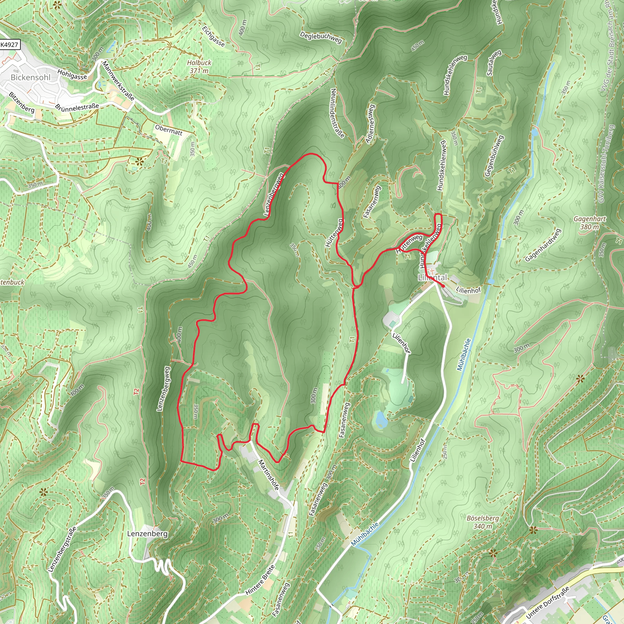 Himmelburg Stalleck Gasse and Fasanen Weg mobile static map