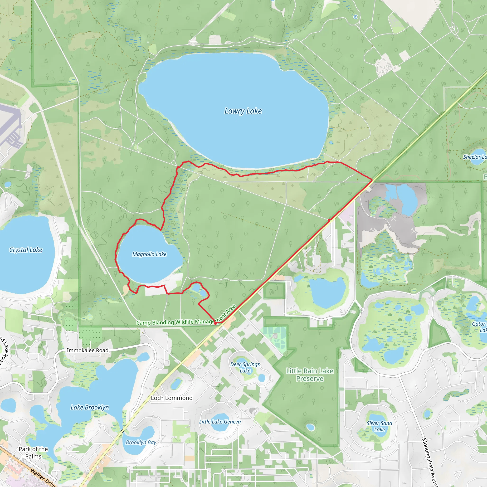 Florida Trail and Magnolia Lake Loop mobile static map