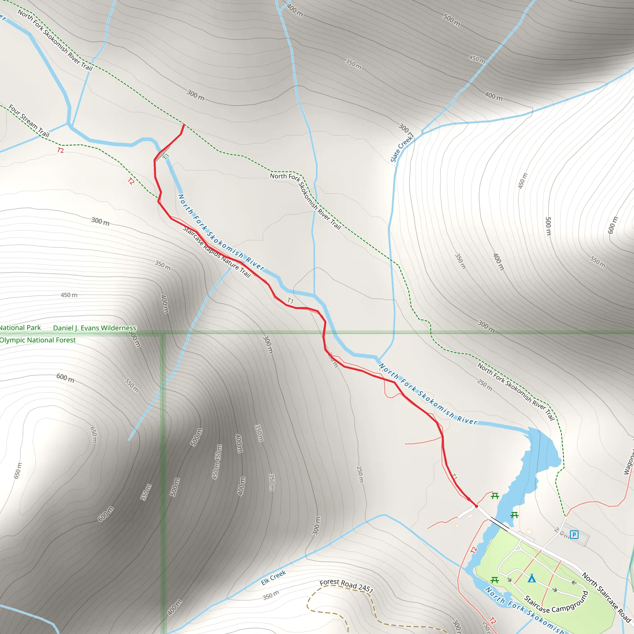Staircase Rapids Nature Trail mobile static map