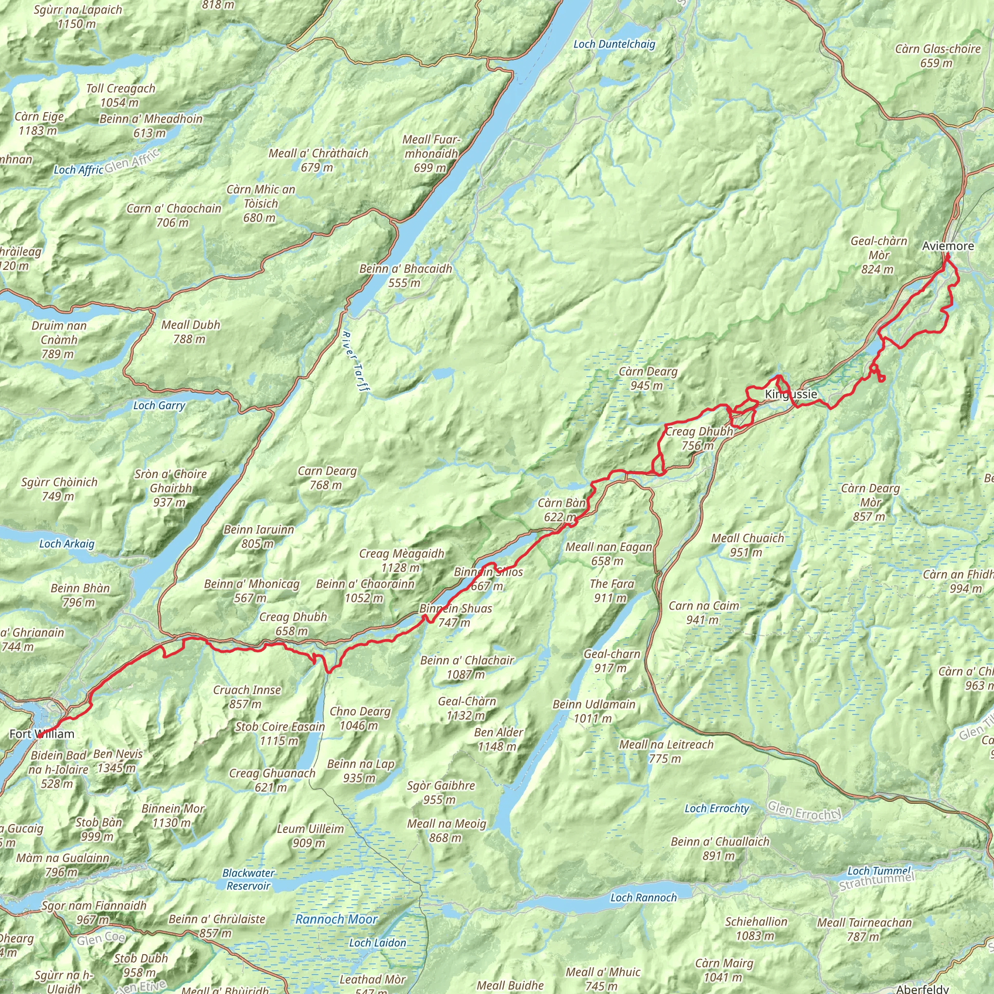 East Highland Way mobile static map