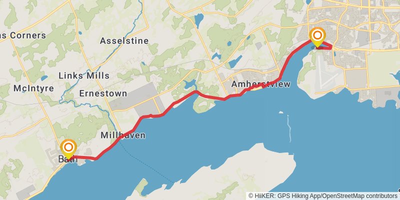 Waterfront Trail stage 12 Map