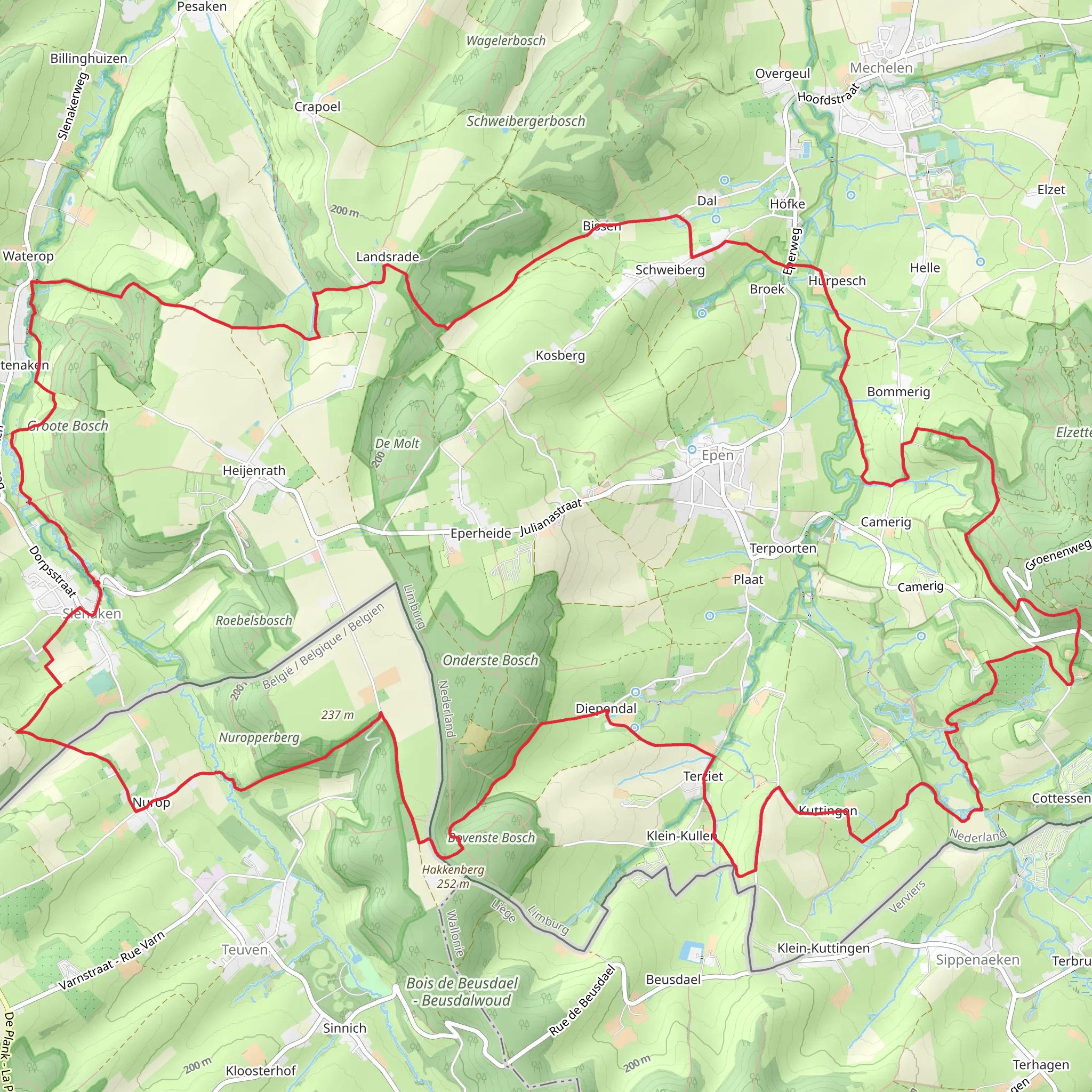 Dal Bissen Weg, Bovenste Bosch and Klein Kullen mobile static map