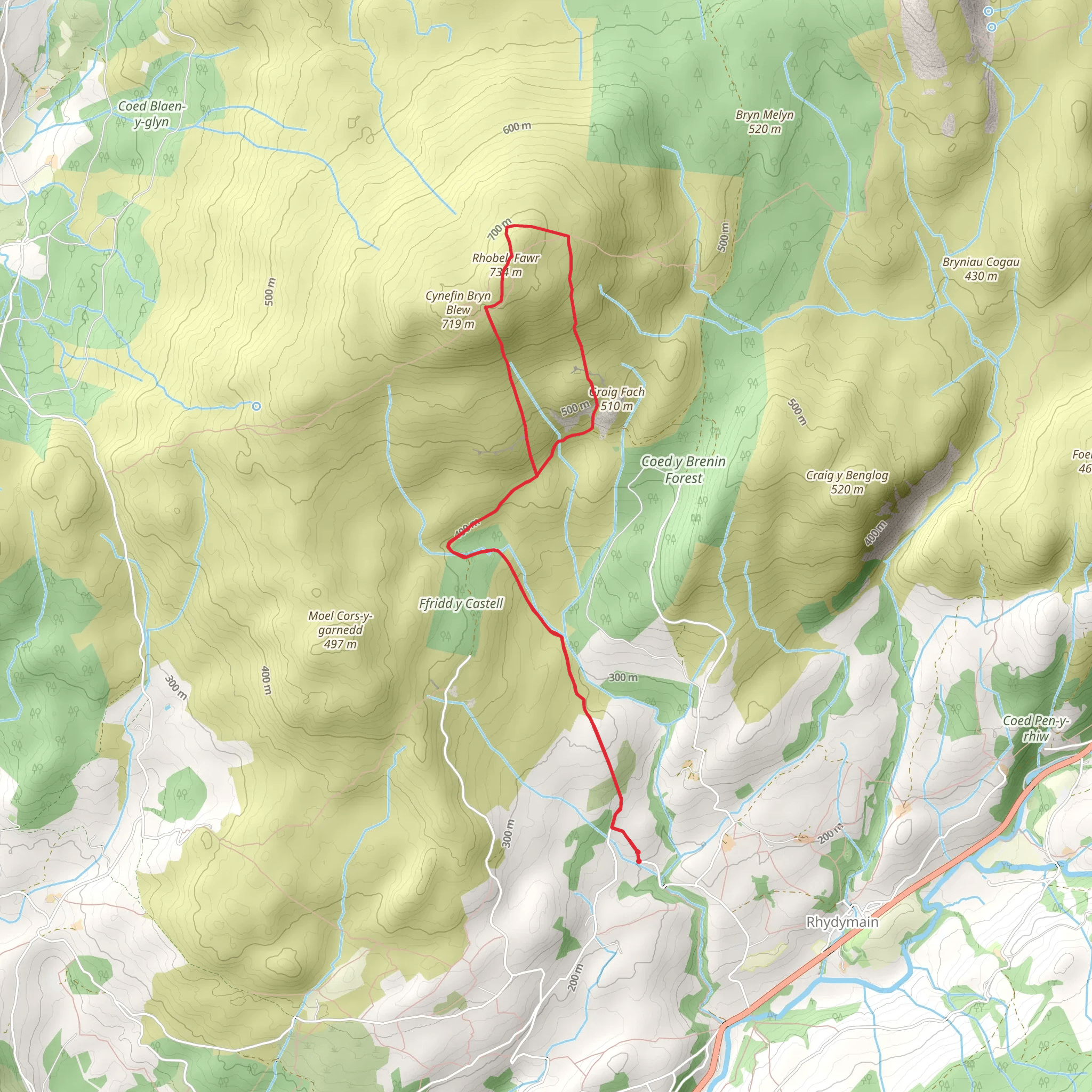 Rhobell Fawr near Rhydymain mobile static map
