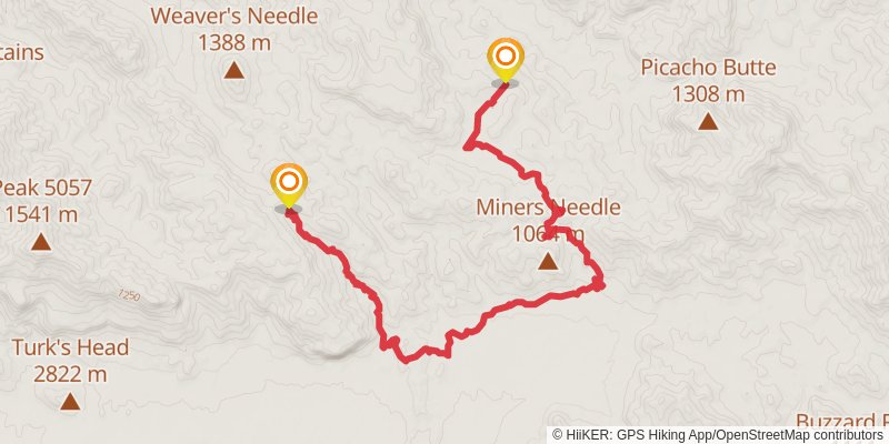 Dutchman and Peralta Trail stage 2 Map
