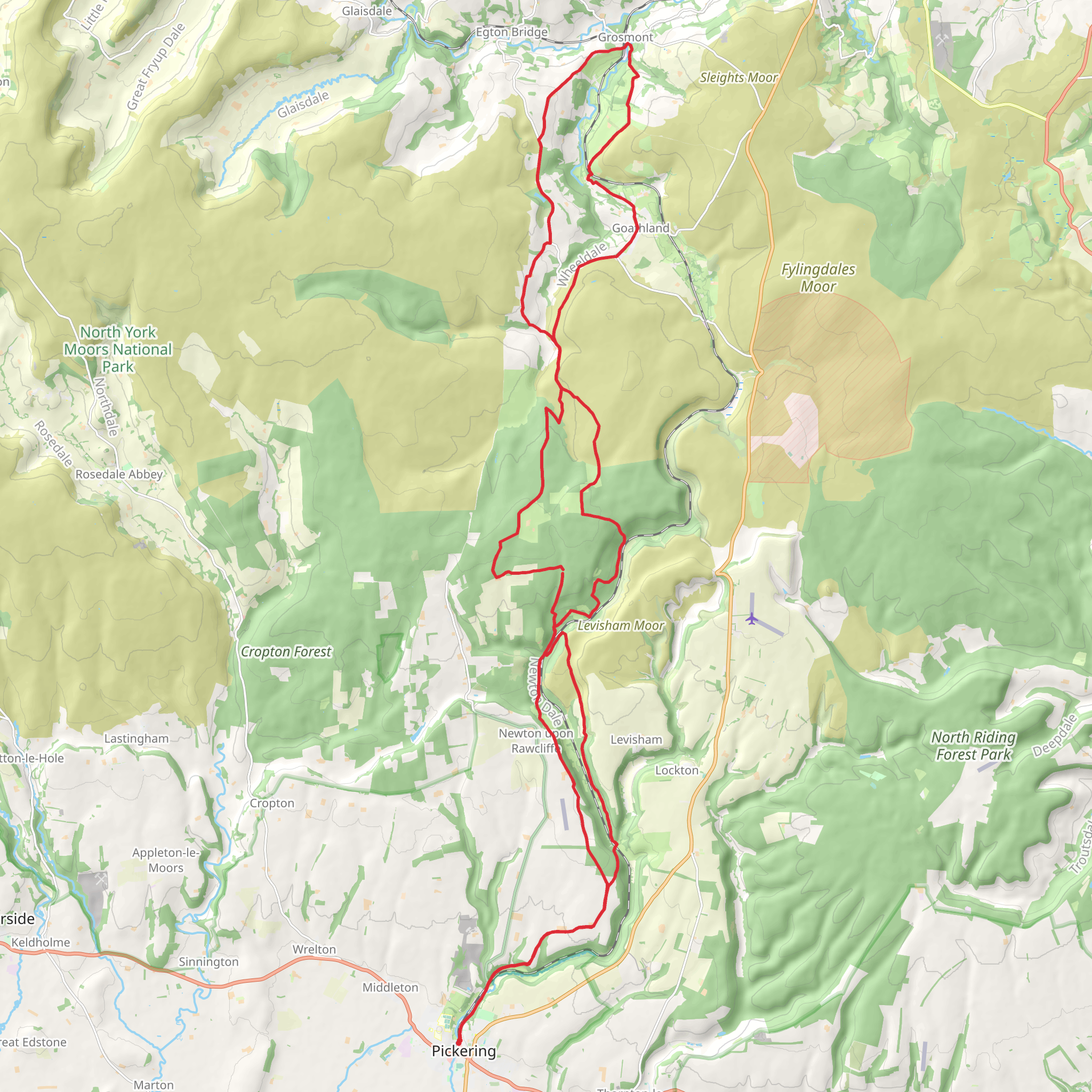 Loop Walk from Pickering in North Yorkshire mobile static map