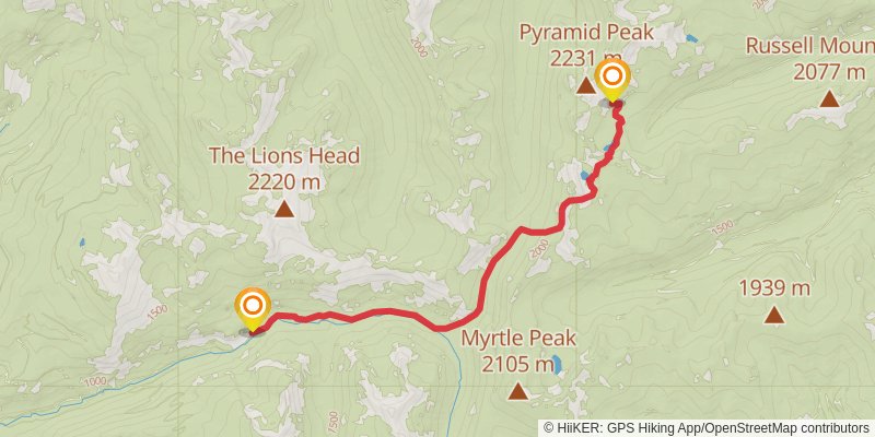Pacific Northwest Trail stage 95 Map