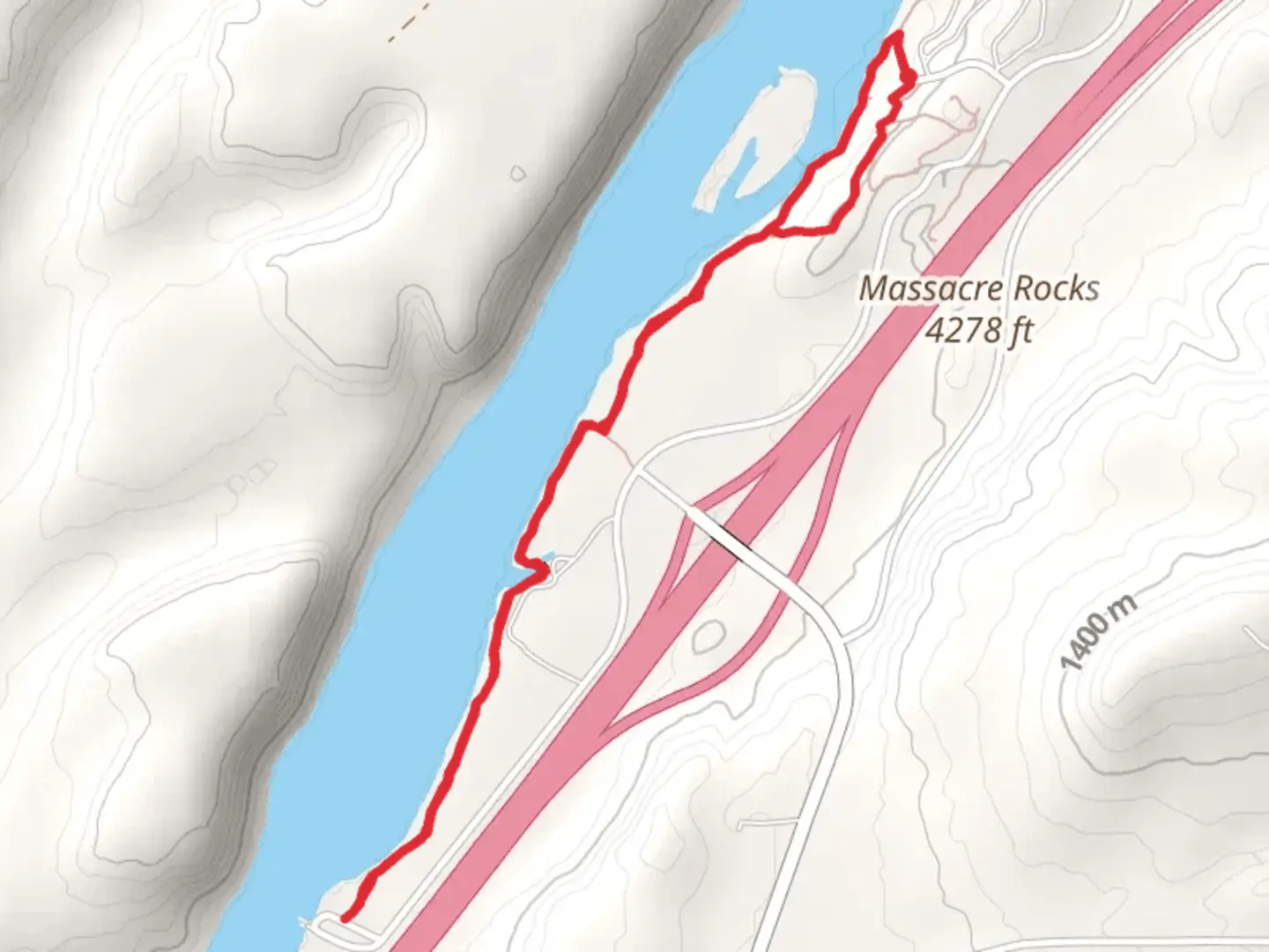 An image depicting the trail Snake River Walk and its surrounding area.