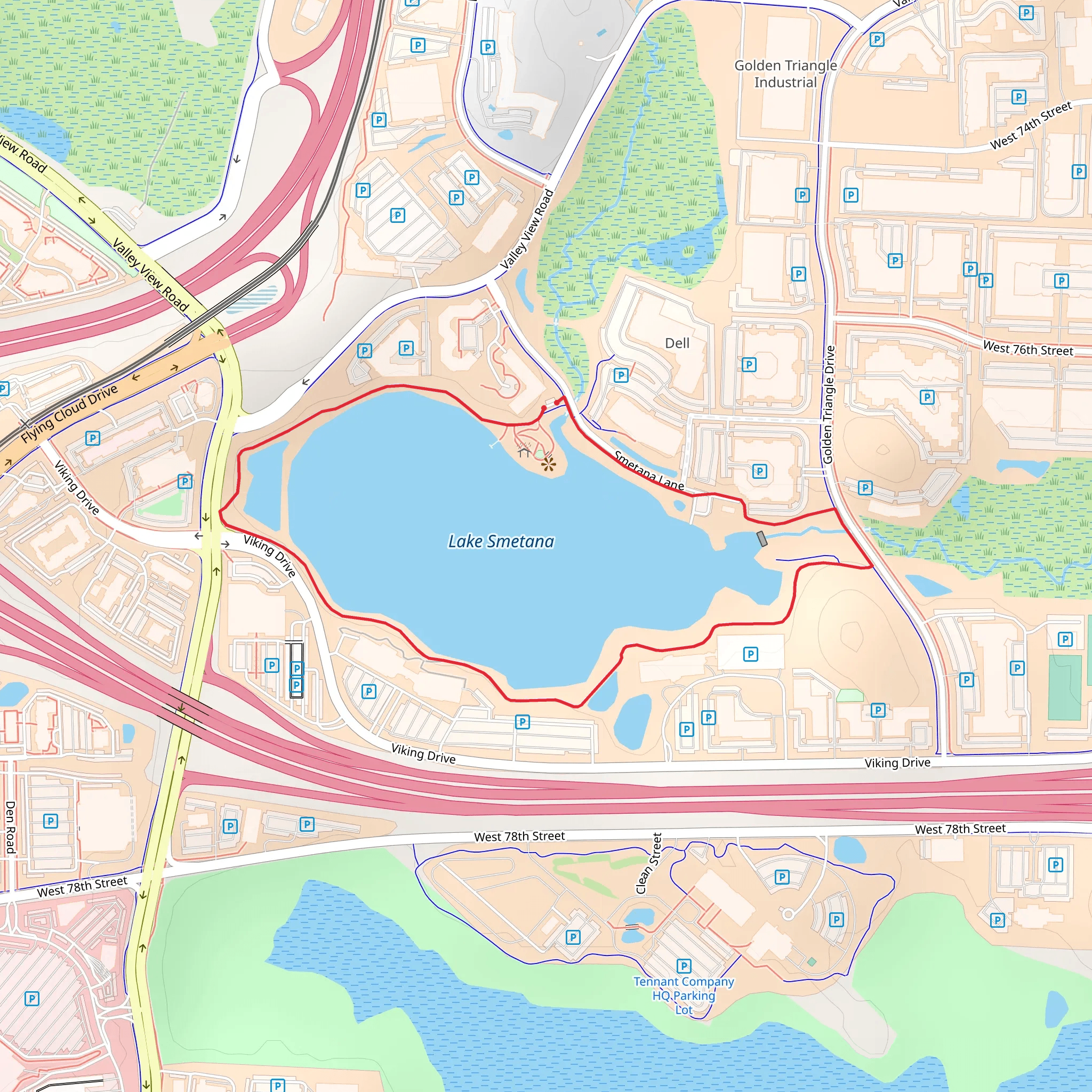 Lake Smetana Loop mobile static map