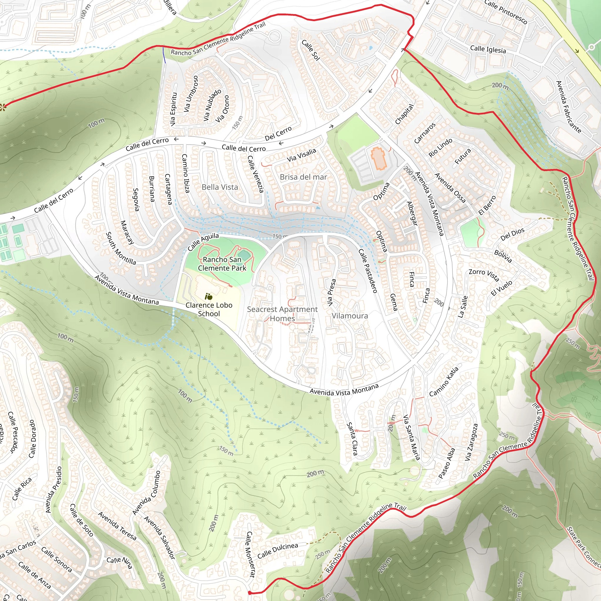 Rancho San Clemente Ridgeline Trail mobile static map