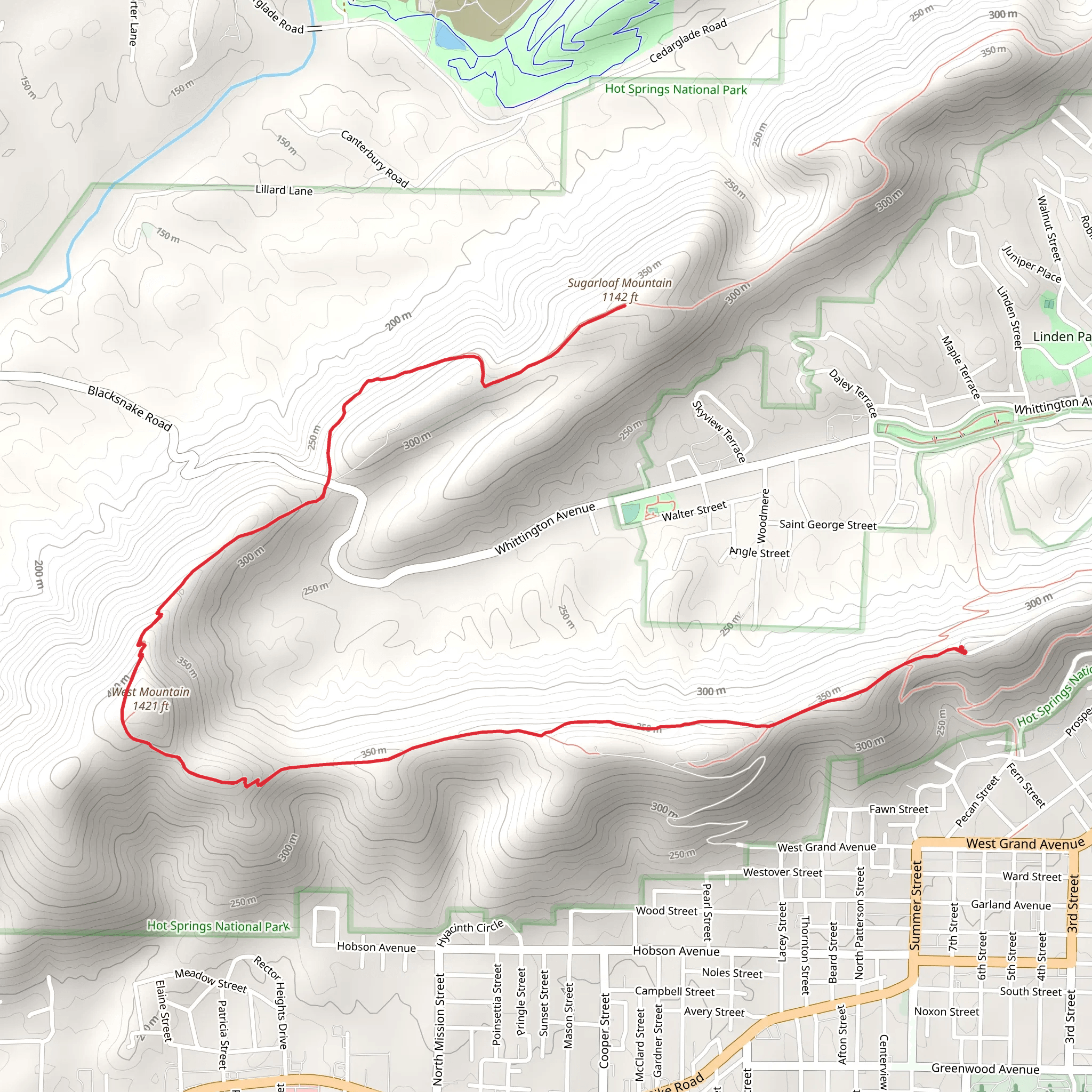 West Mountain and Sugarloaf Mountain via Sunset Trail mobile static map