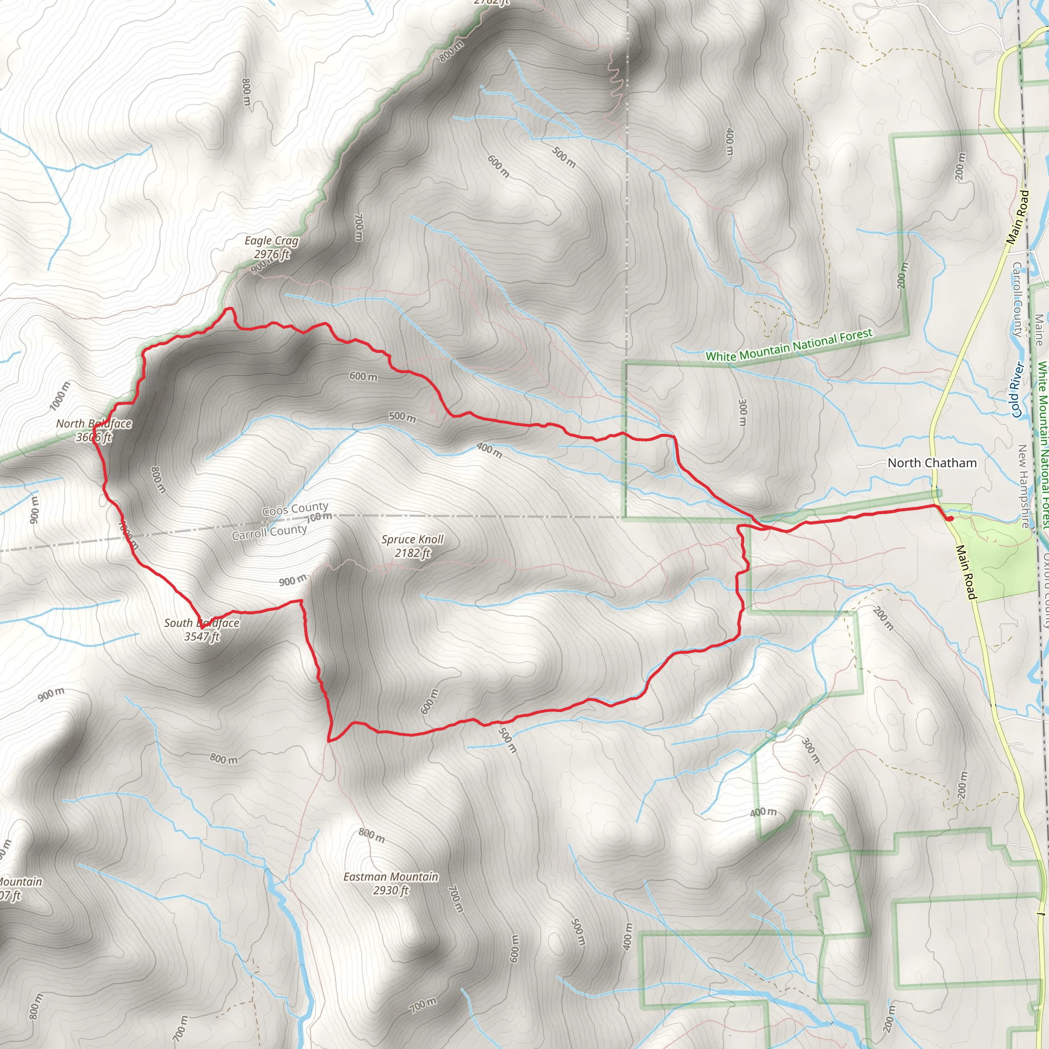 North Baldface and South Baldface Loop Trail mobile static map