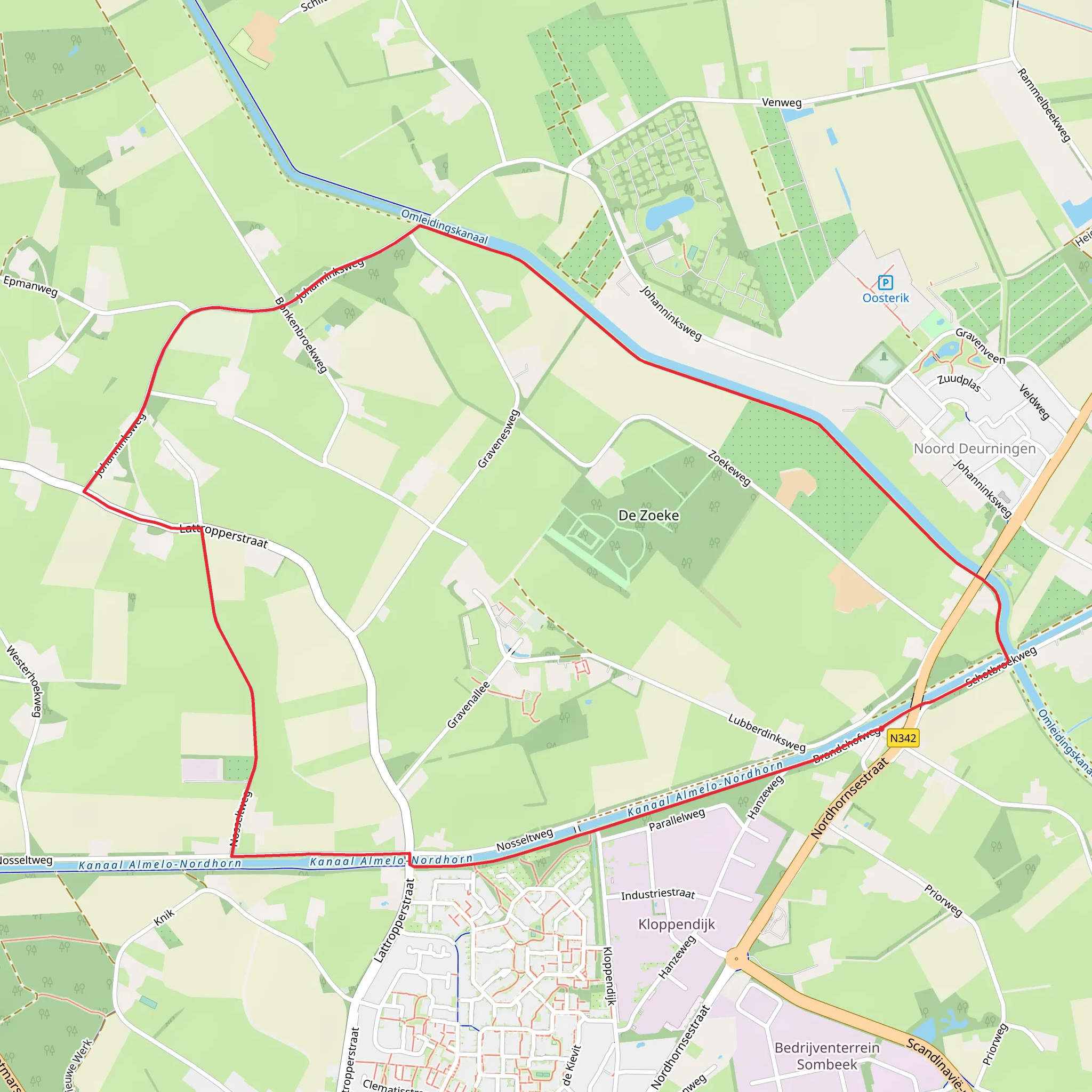 Omleidingskanaal and Kanaal Almelo Nordhorn Loop mobile static map