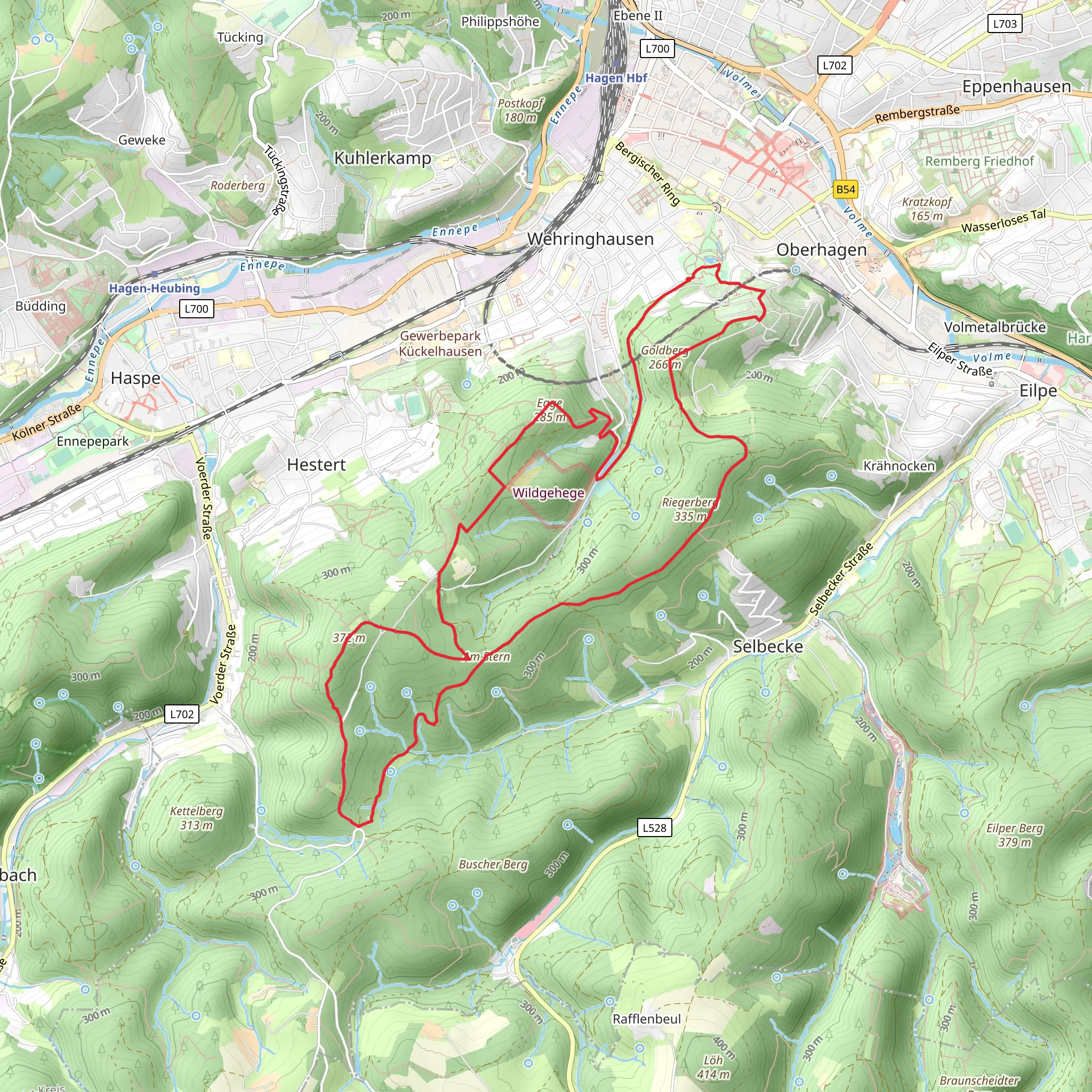 Bismarckturm, Kaiser Friedrich Turm, and Eugen-Richter-Turm Loop via 3 Turme WEG mobile static map