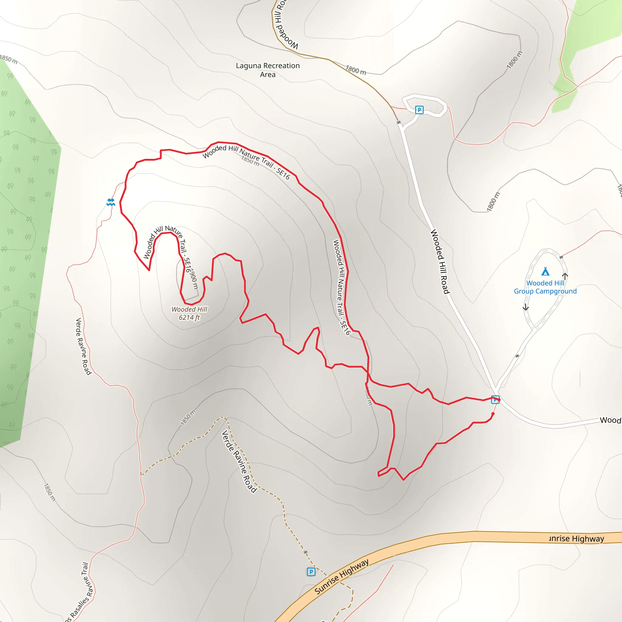 Wooded Hill Nature Loop Trail mobile static map