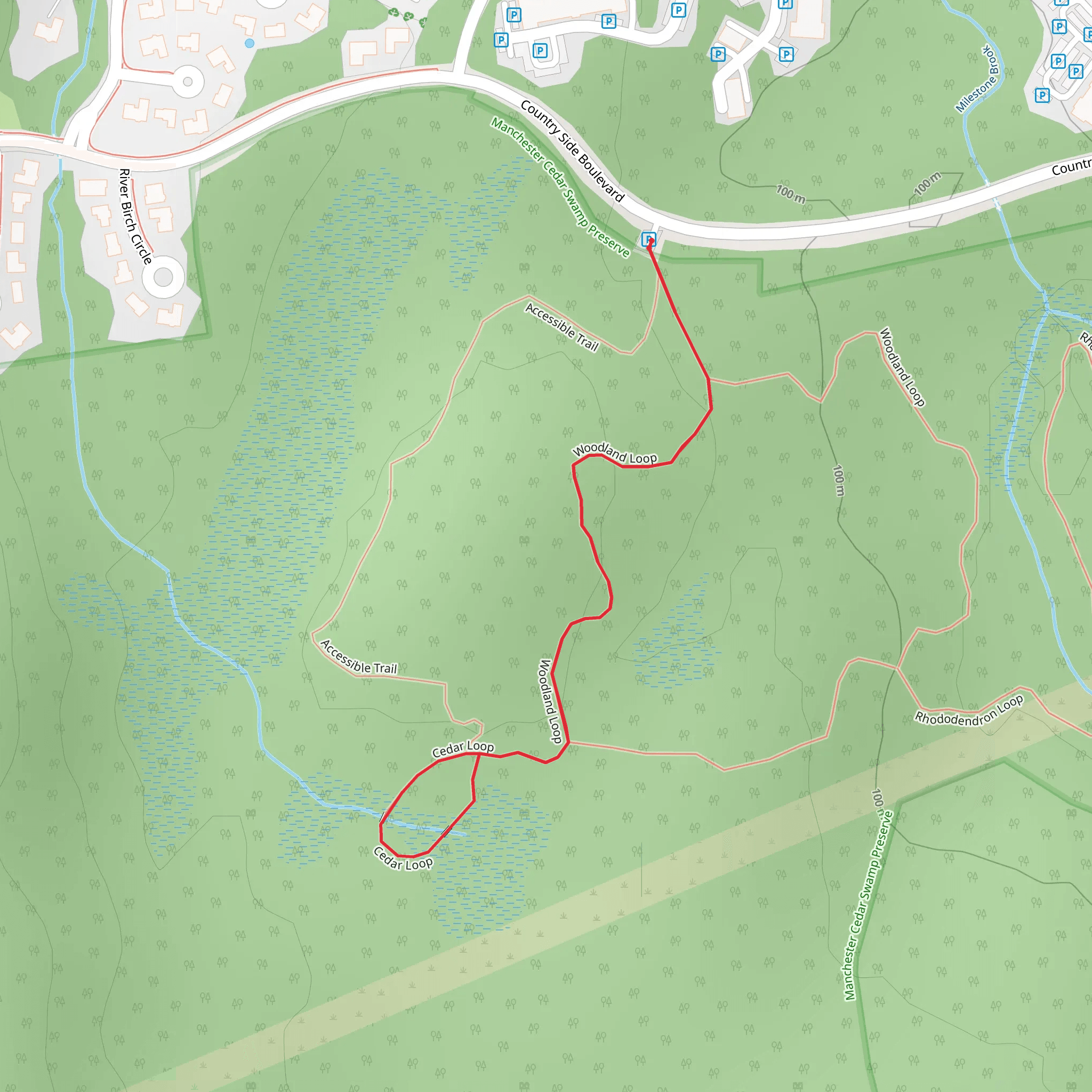 Woodland and Cedar Loop mobile static map