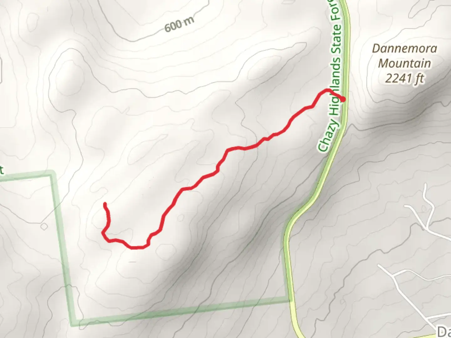 An image depicting the trail Dannemora State Forest and its surrounding area.