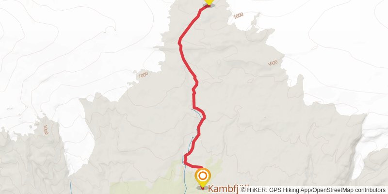 Rjùpnavellir to Skògar alt 3 Map