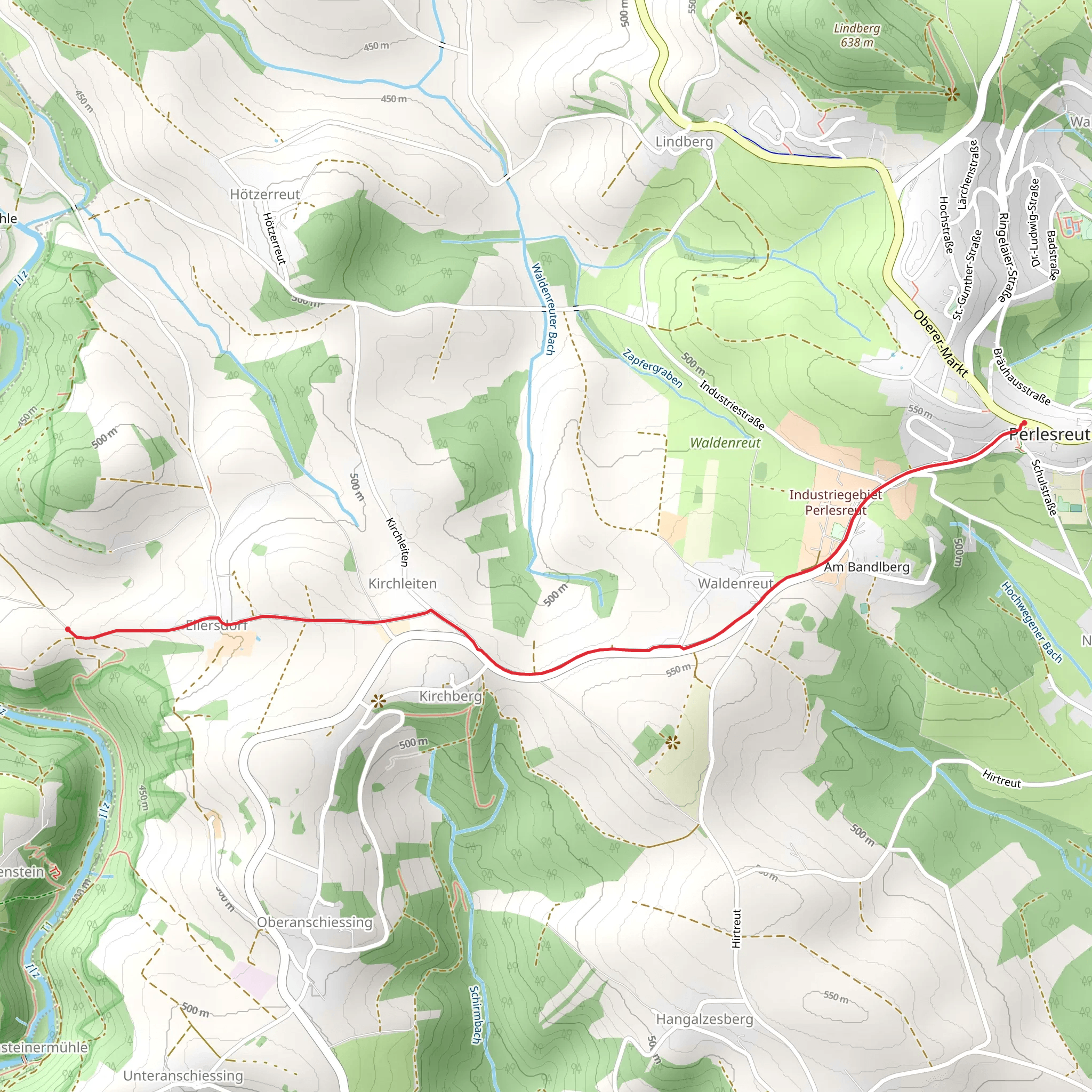 Pandurensteig from Perlesreut mobile static map