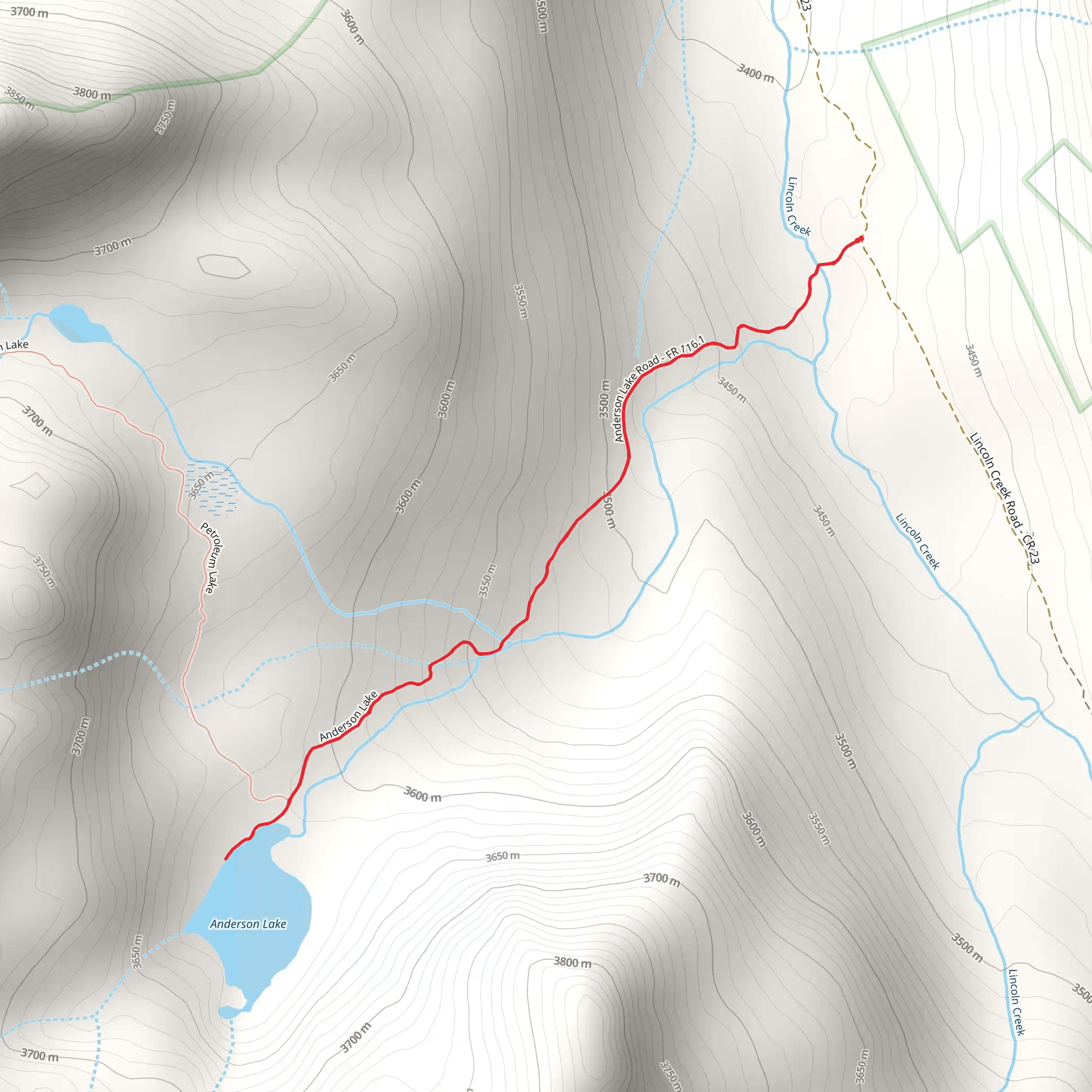 Anderson Lake Trail mobile static map