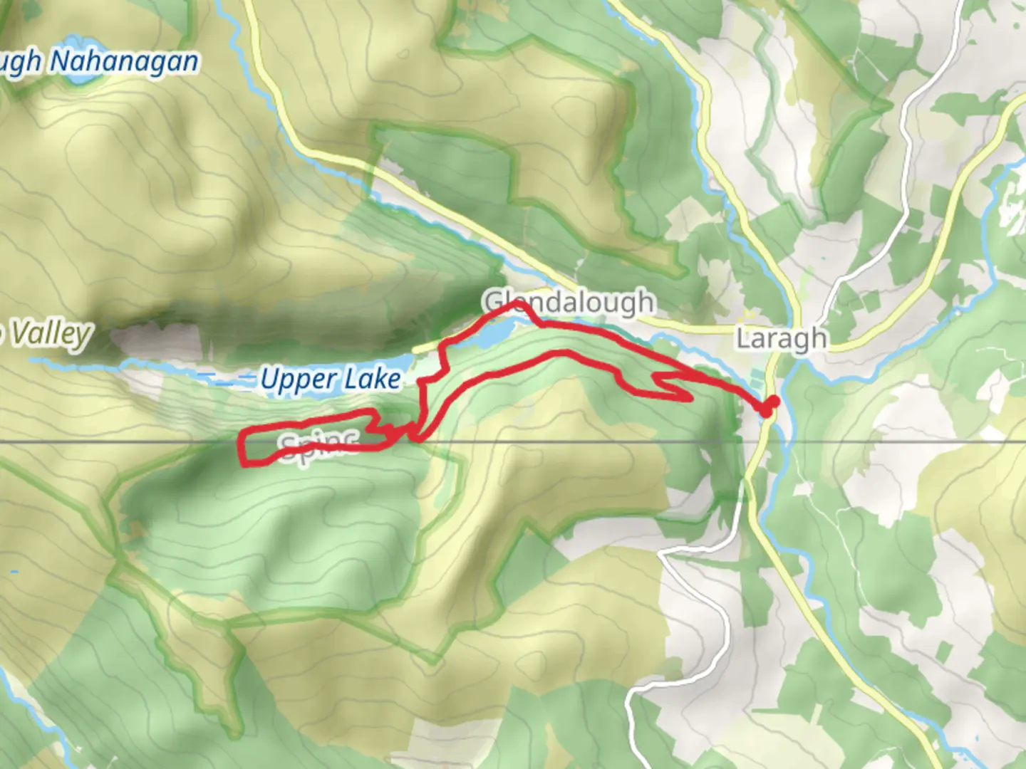 An image depicting the trail Woollen Mills Spinc 13k 400m and its surrounding area.