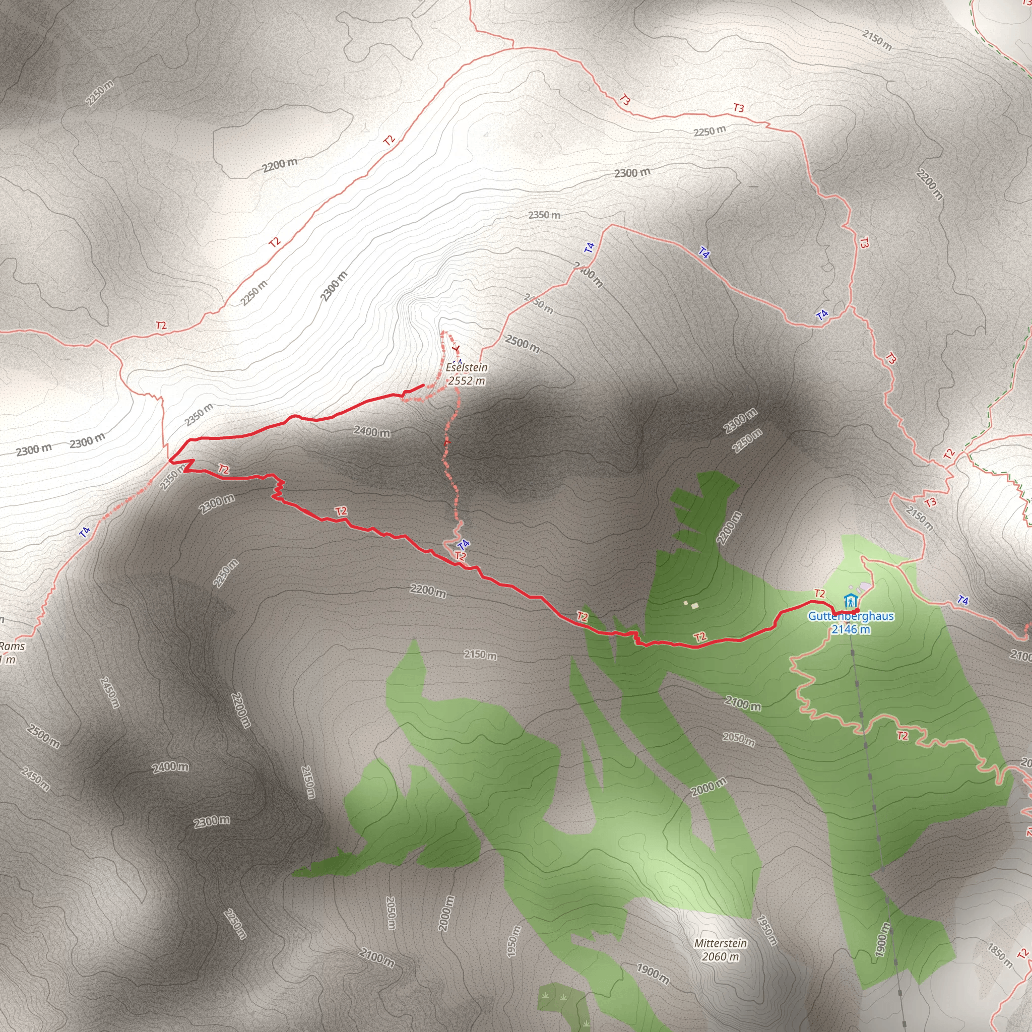 Via Ferrata Eselstein Westgrat mobile static map