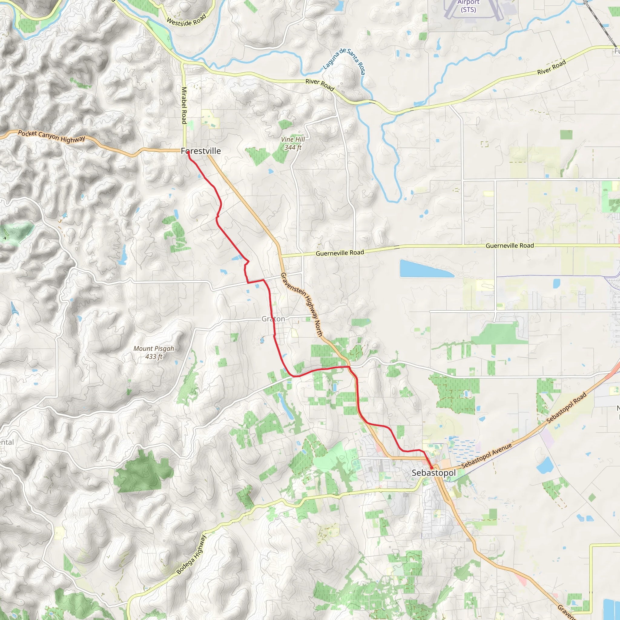 West County Trail mobile static map