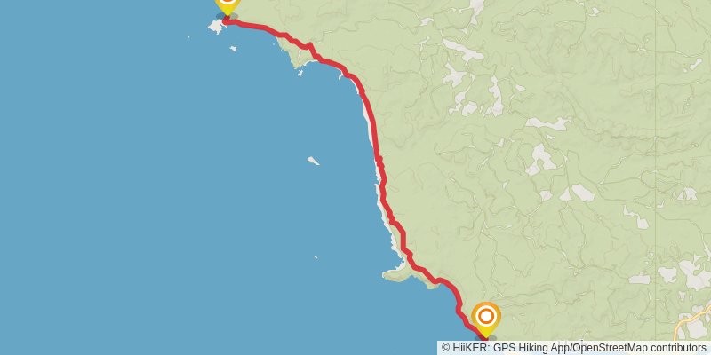 PNWT - The Pacific Coast Olympic Wilderness stage 4 Map