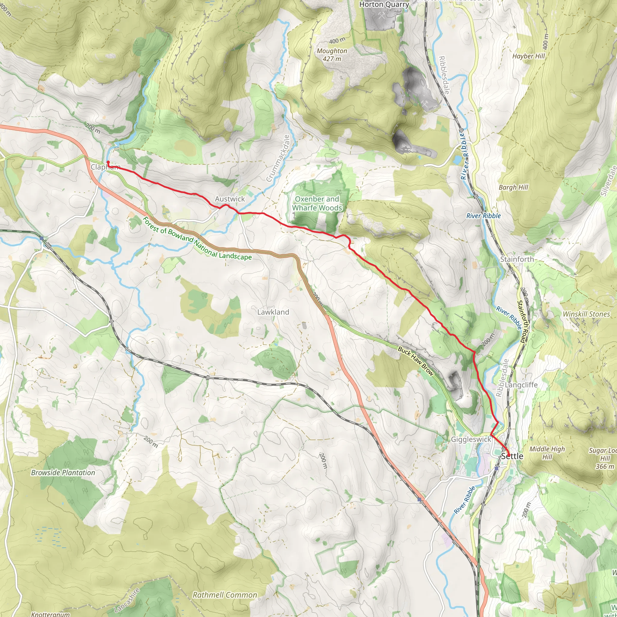 Clapham - Oxenber Woods - Feizor and Settle mobile static map