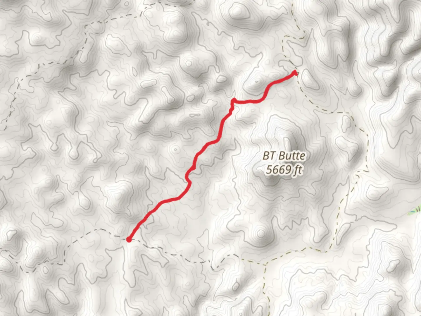 An image depicting the trail Bt Butte Trail and its surrounding area.