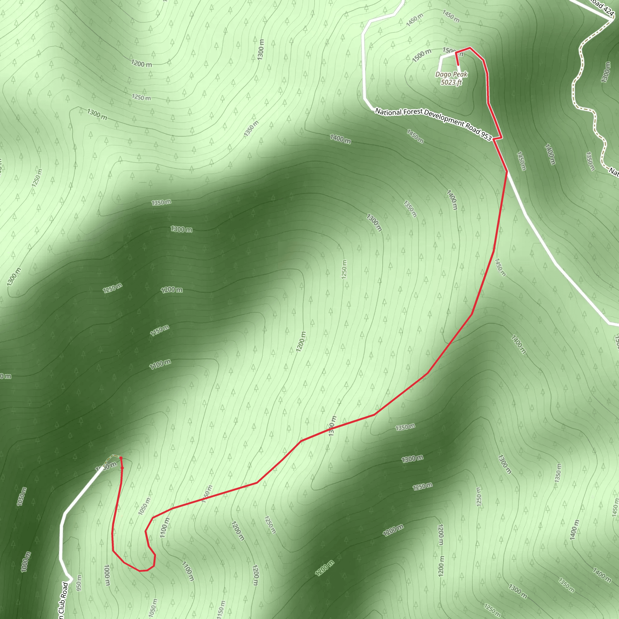 Dago Peak mobile static map