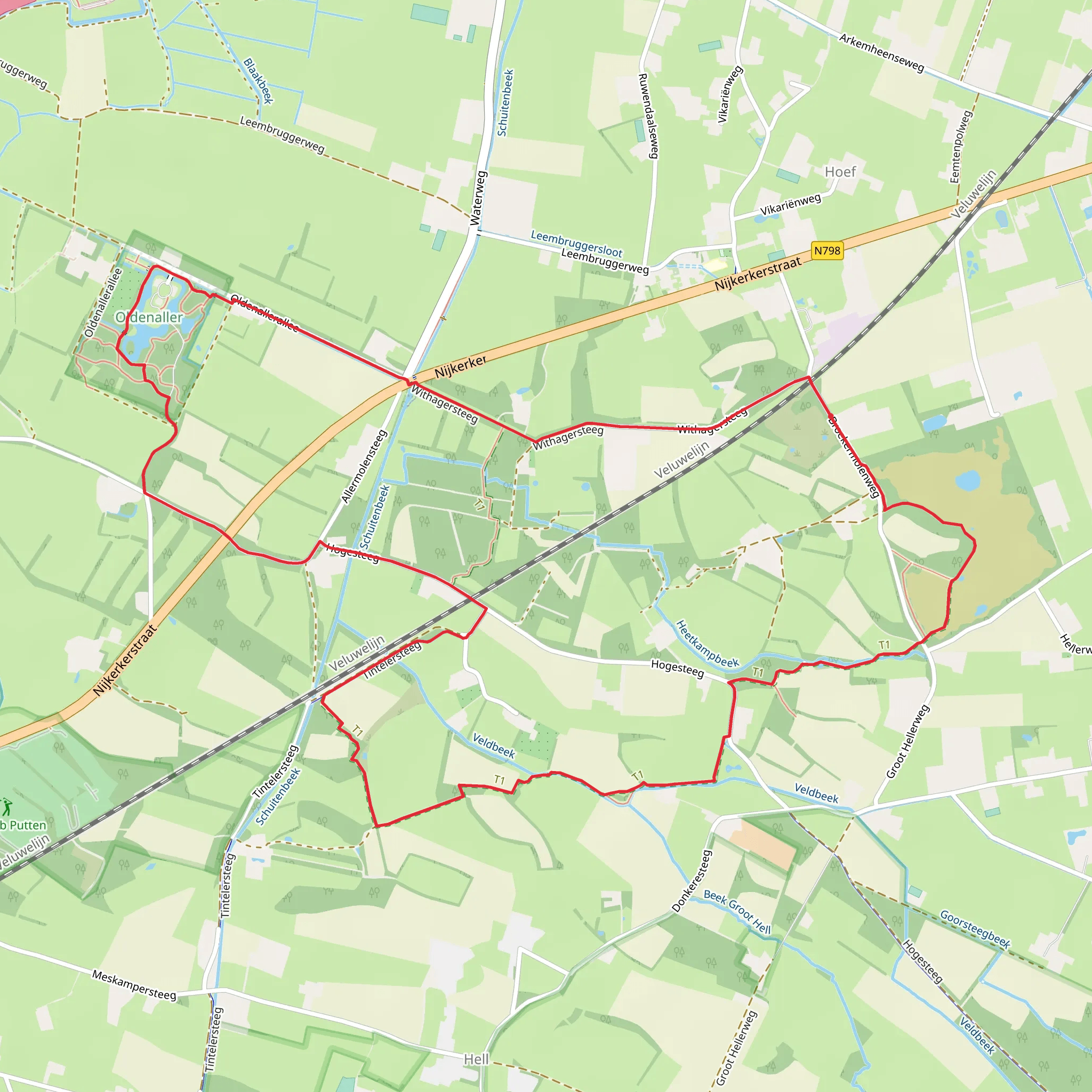 Kasteel oldenaller via Withagersteeg and Hogesteeg mobile static map