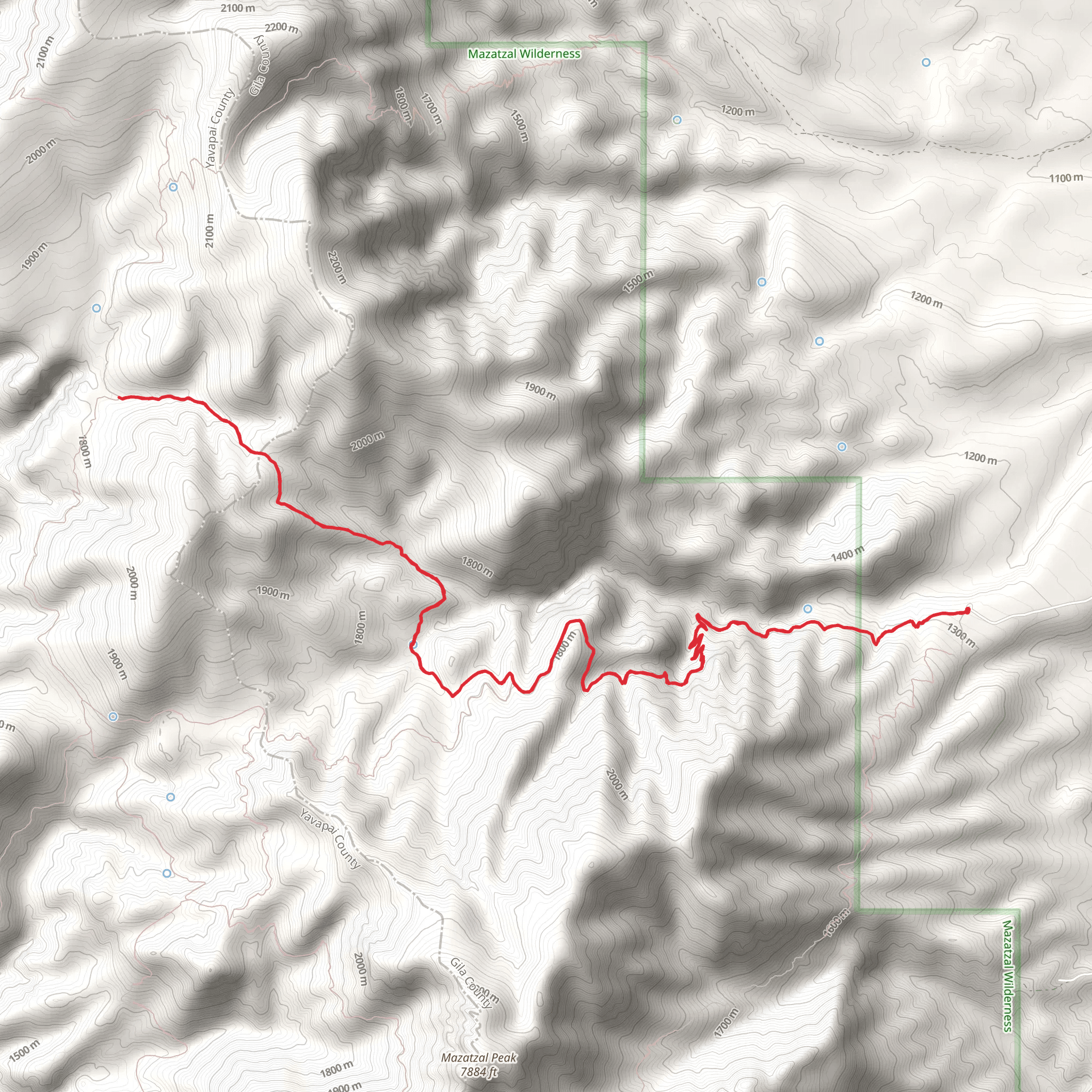 Sandy Saddle via Barnhardt Trail mobile static map
