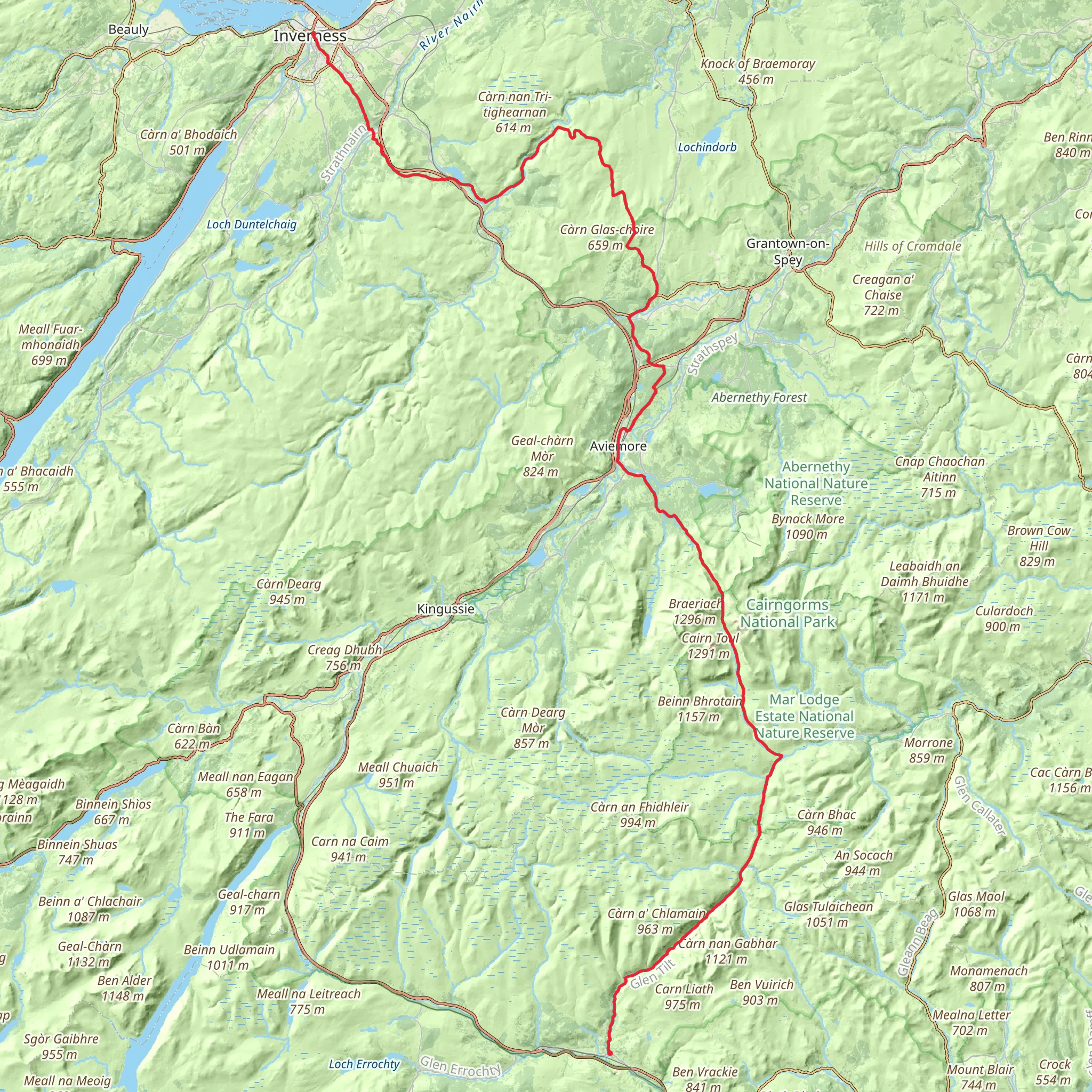 East Highland Trail mobile static map