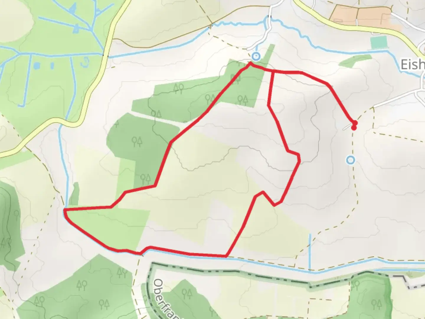 An image depicting the trail Heidhügel Loop and its surrounding area.