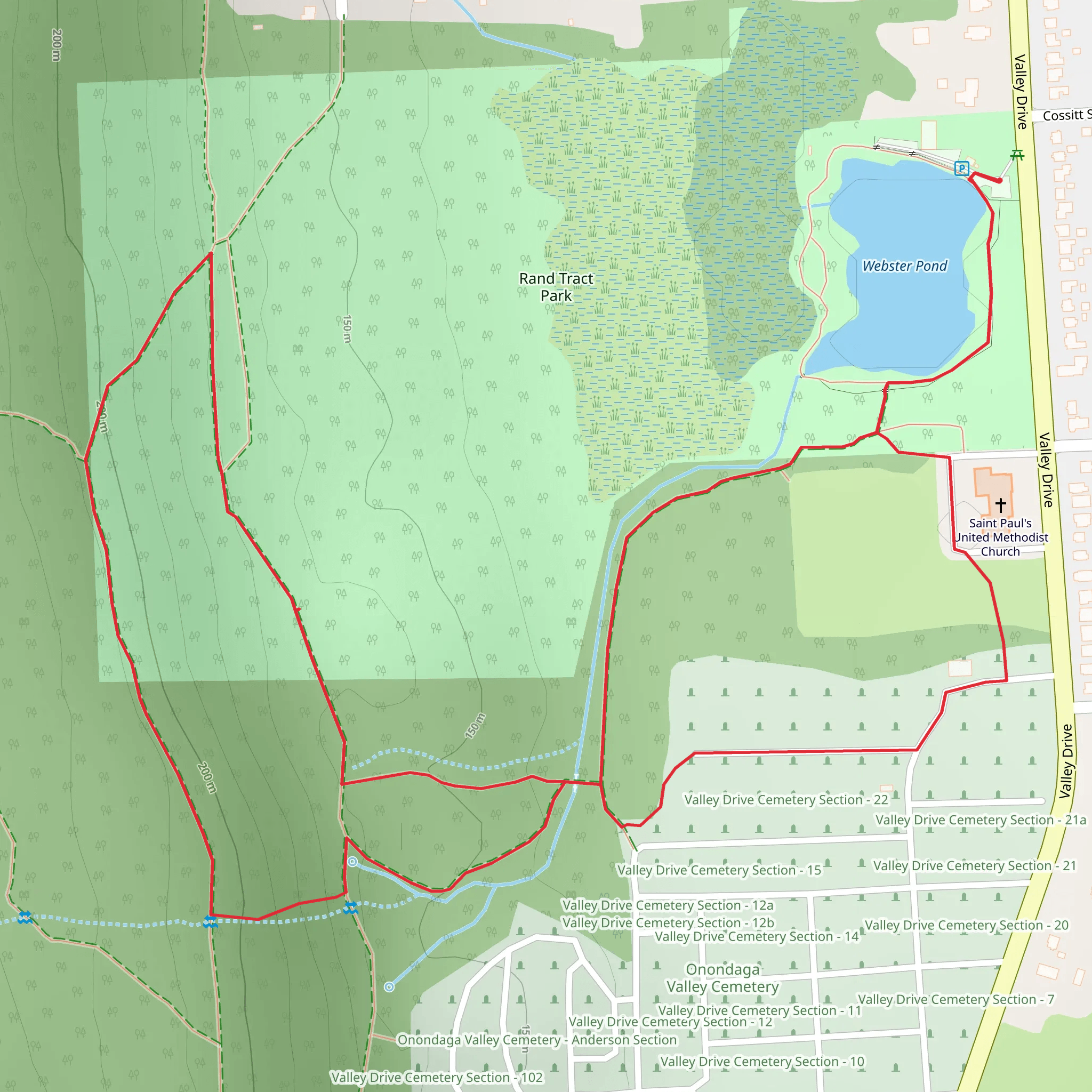 Rand Tract Park Loop via Webster Pond mobile static map