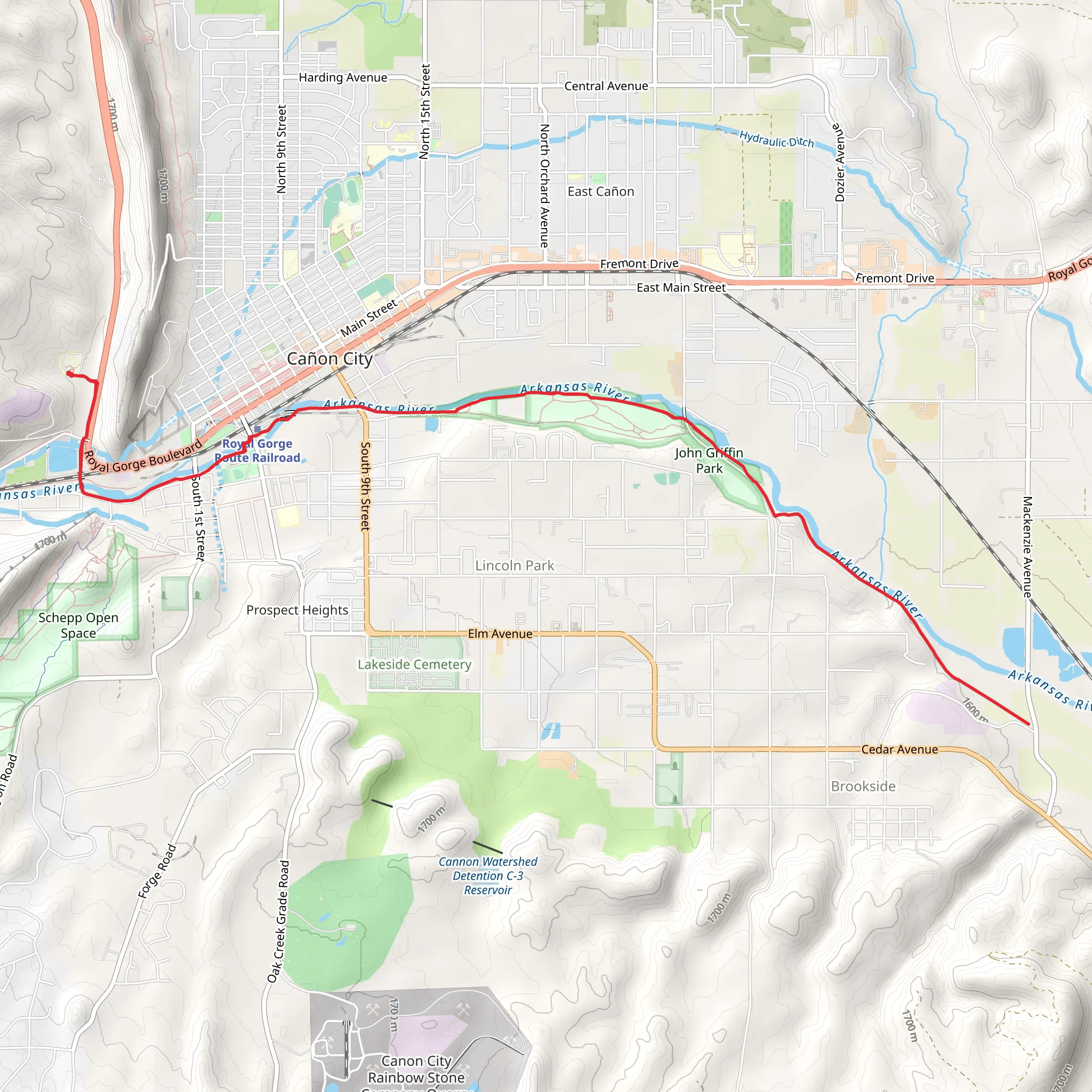 Arkansas Riverwalk mobile static map