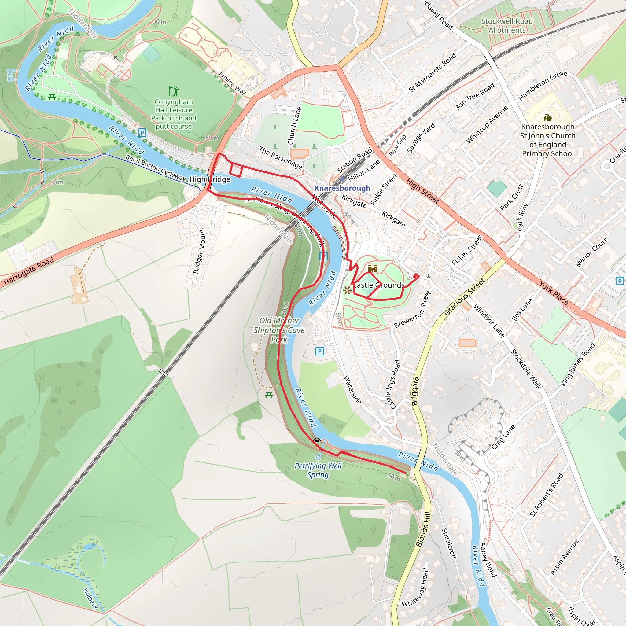 Castle Grounds, Mother Shipton's Cave and Mother Shipton's Museum mobile static map