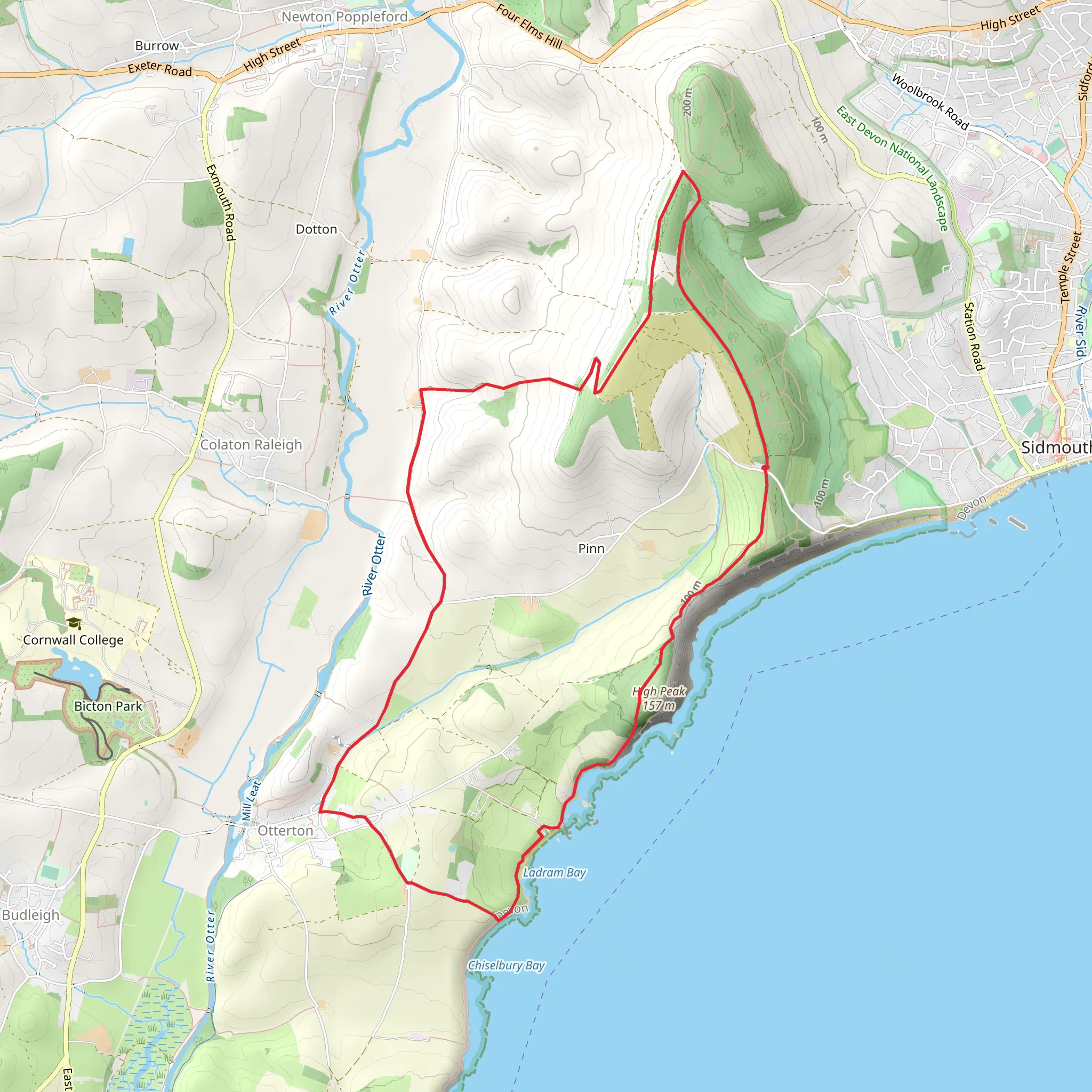 Otterton and Mutter's Moor Walk mobile static map