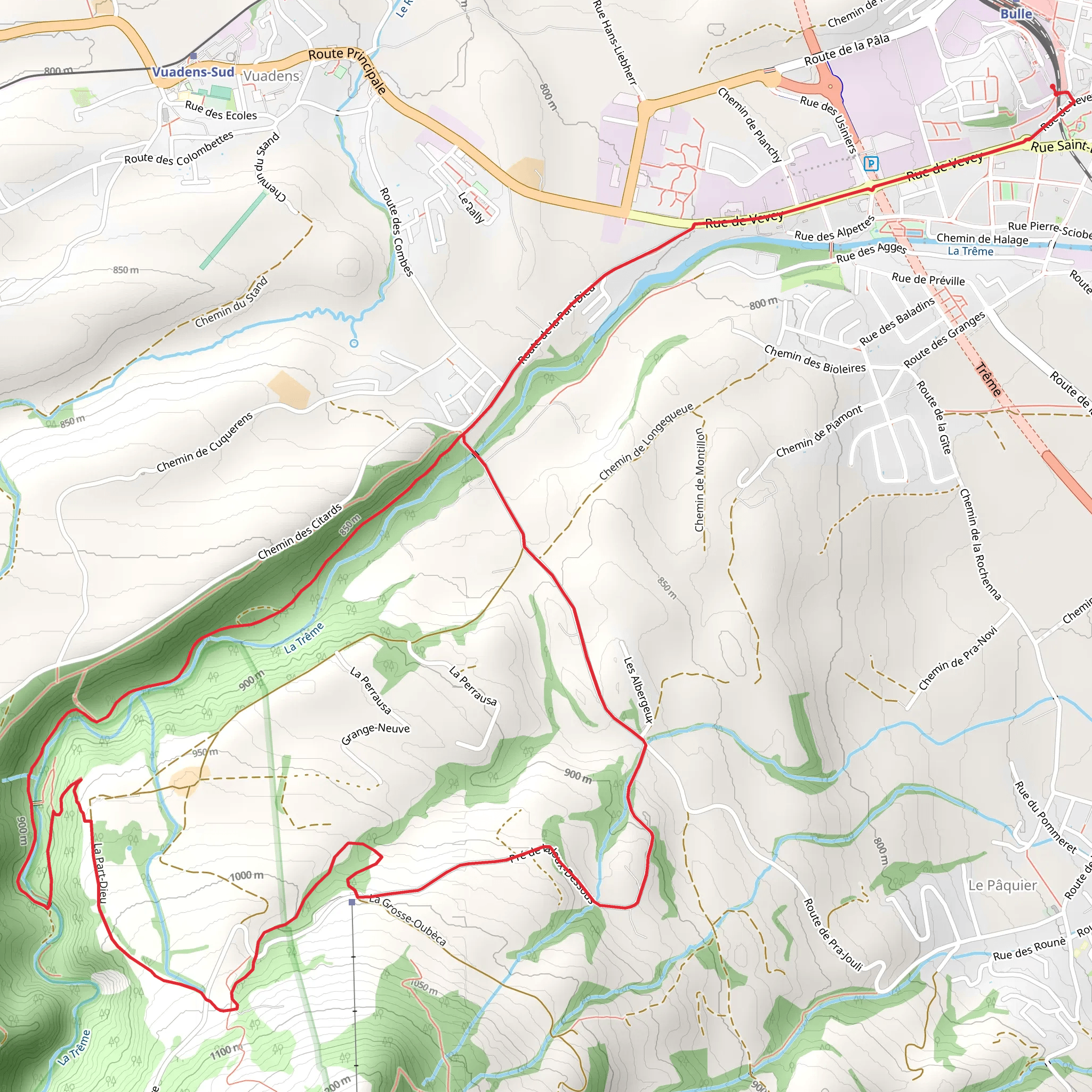 Part-Dieu Monastery Loop from Bulle mobile static map